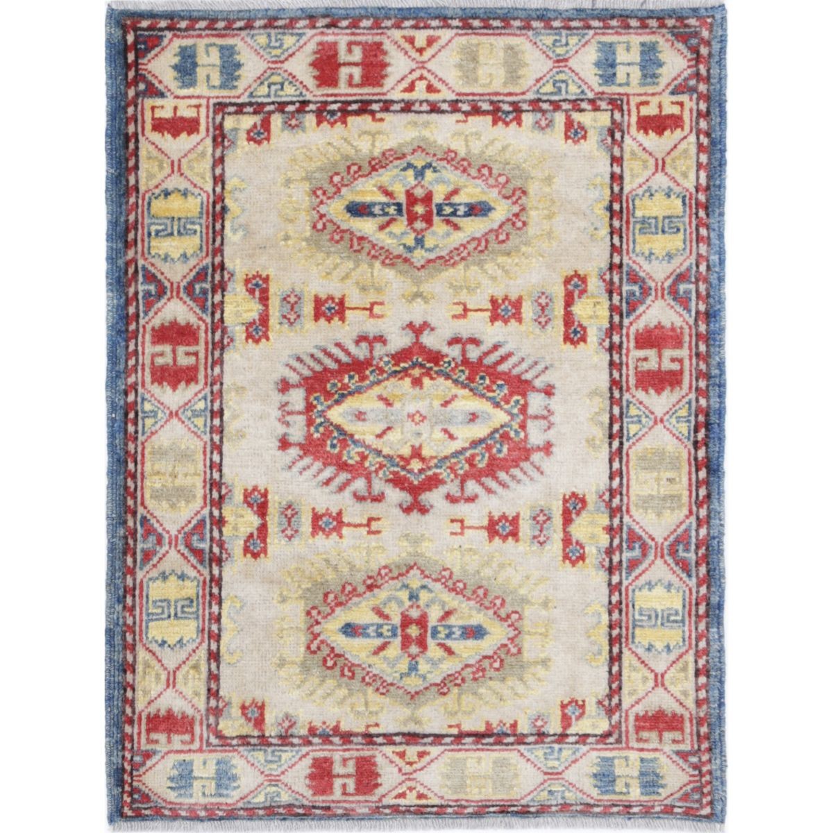 Revival 2x3 Handmade Double Knotted Washable Wool Rug - Colorful