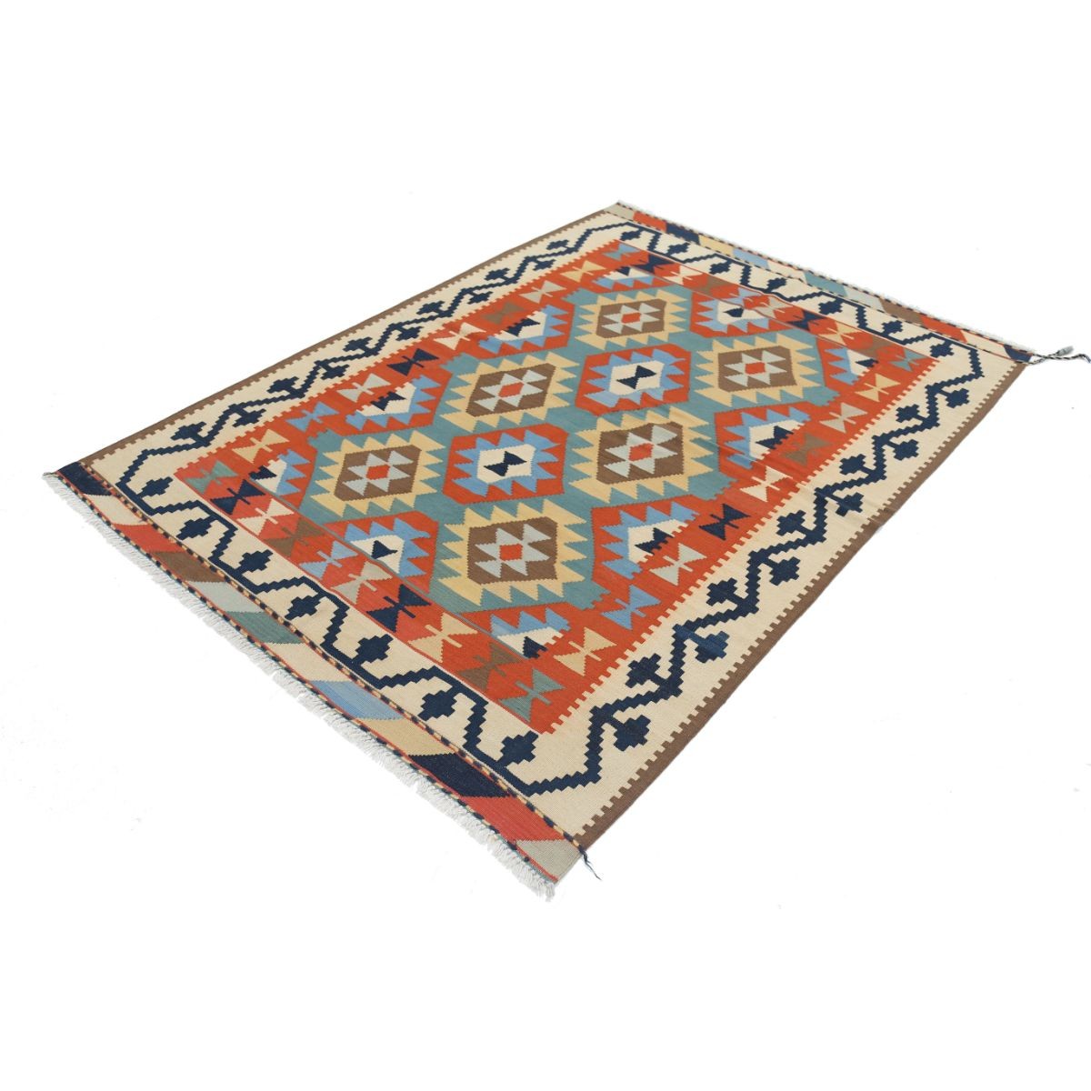 Kafkaas 5x7 Hand Woven Washable Wool Rug - Colorful