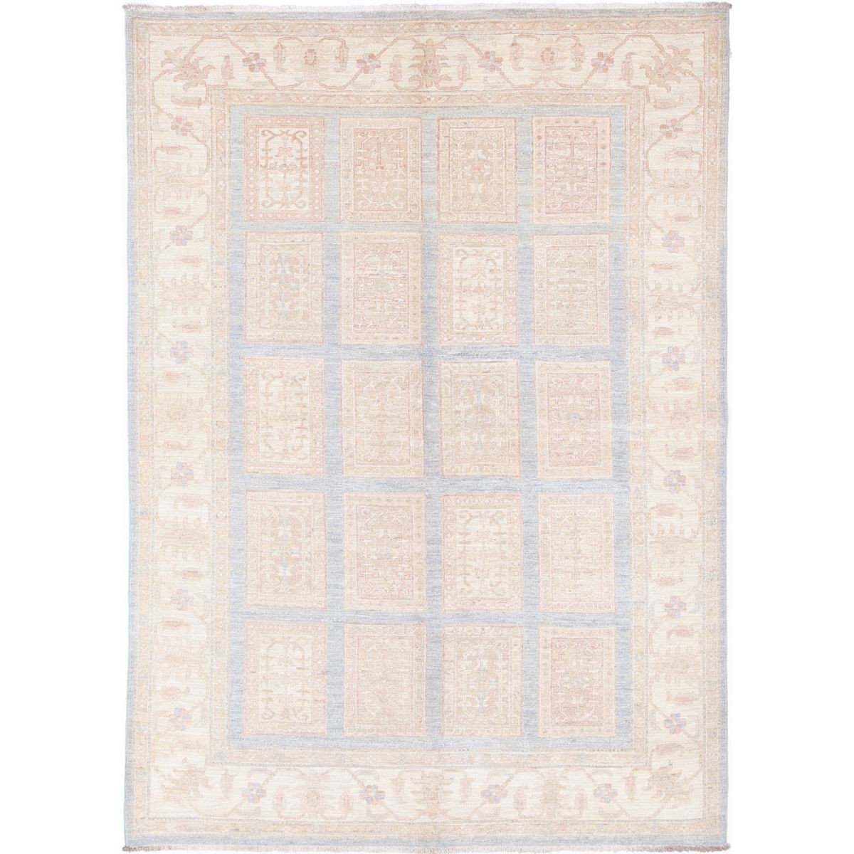 Bakhtiari 5x8 Handmade Double Knotted Washable Wool Rug - Soft Hues