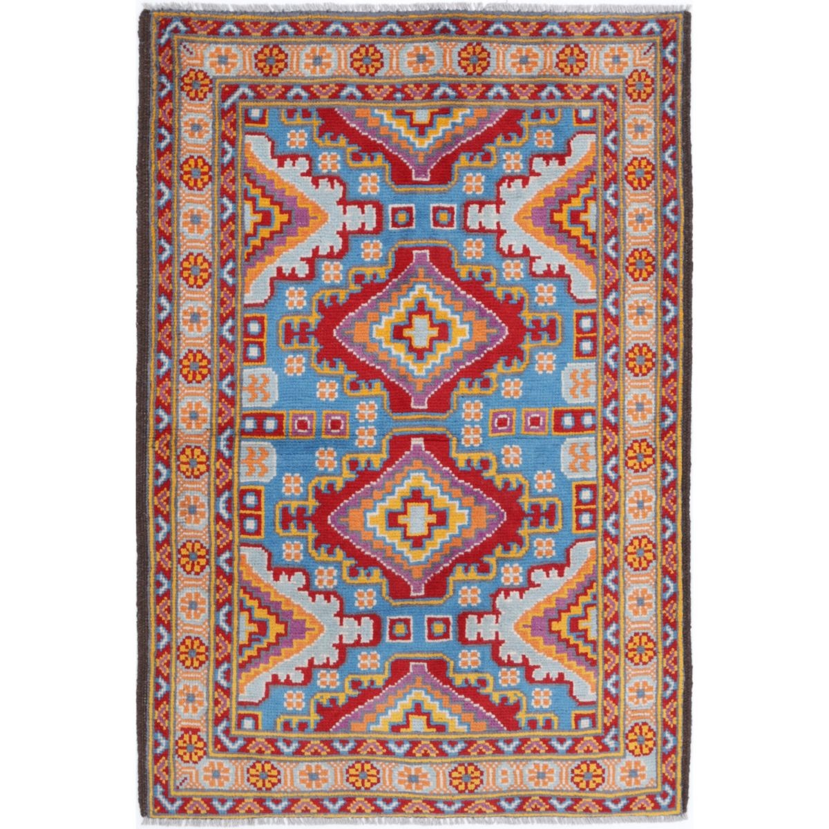 Revival 3x5 Handmade Double Knotted Washable Wool Rug - Colorful