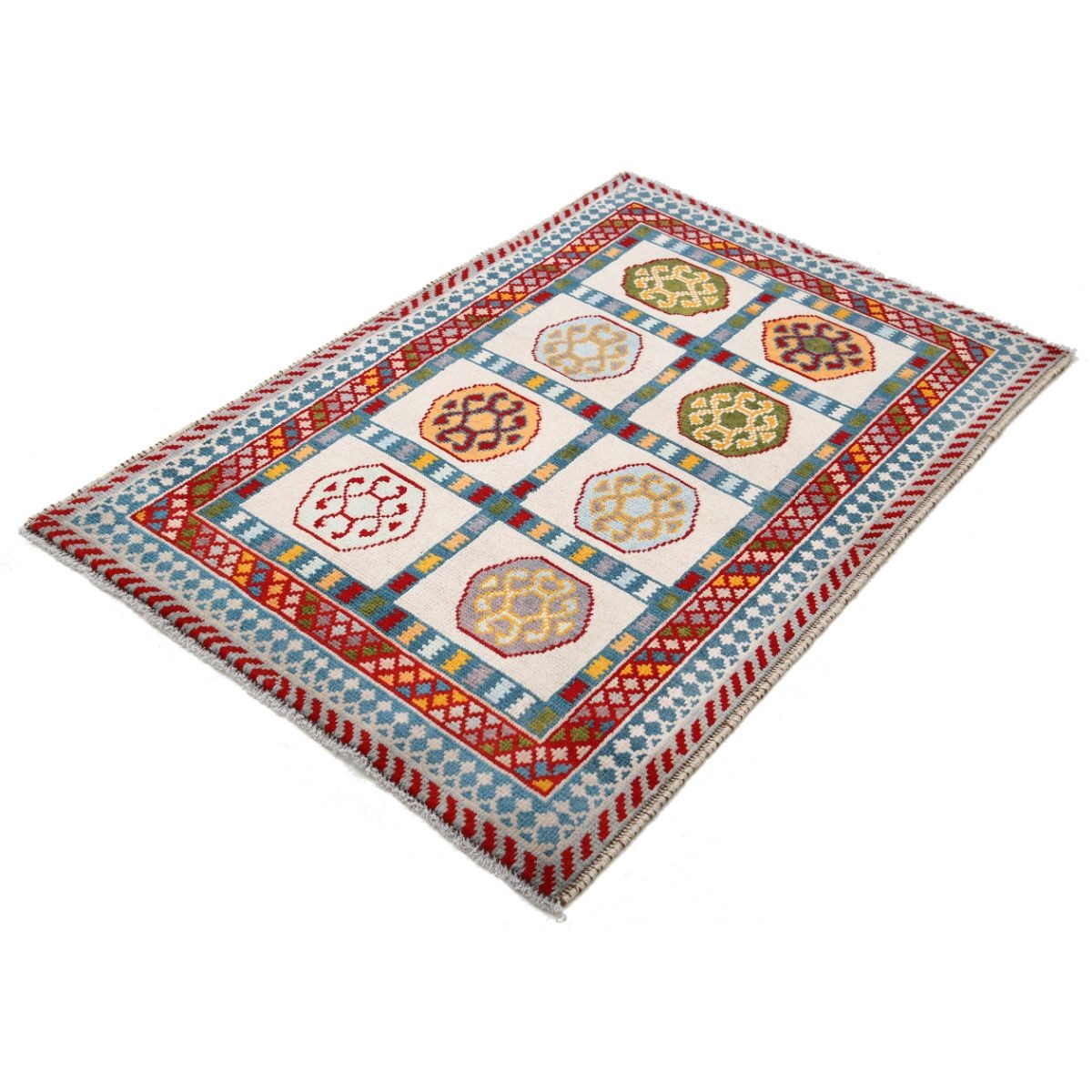 Revival 3x5 Handmade Double Knotted Washable Wool Rug - Colorful
