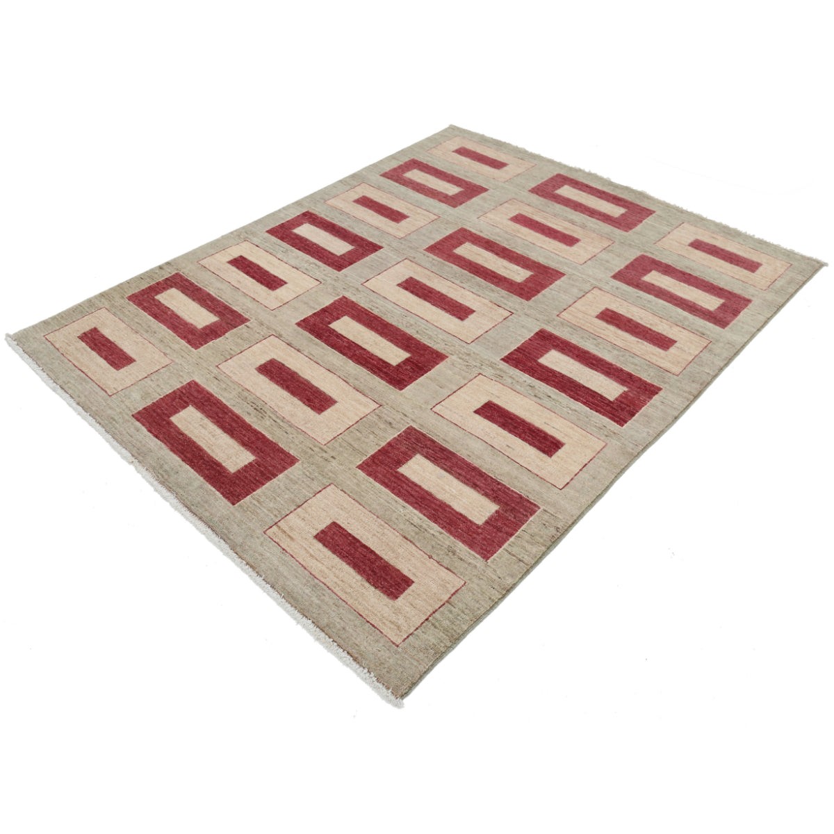 Modcar 5x7 Handmade Double Knotted Washable Wool Rug - Colorful
