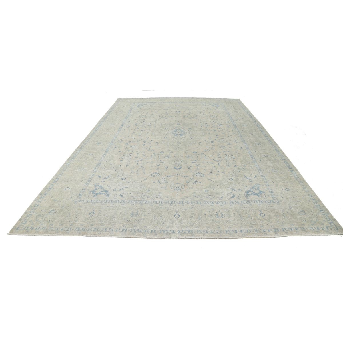 Vintage 10x15 Handmade Double Knotted Washable Wool Rug - Soft Hues