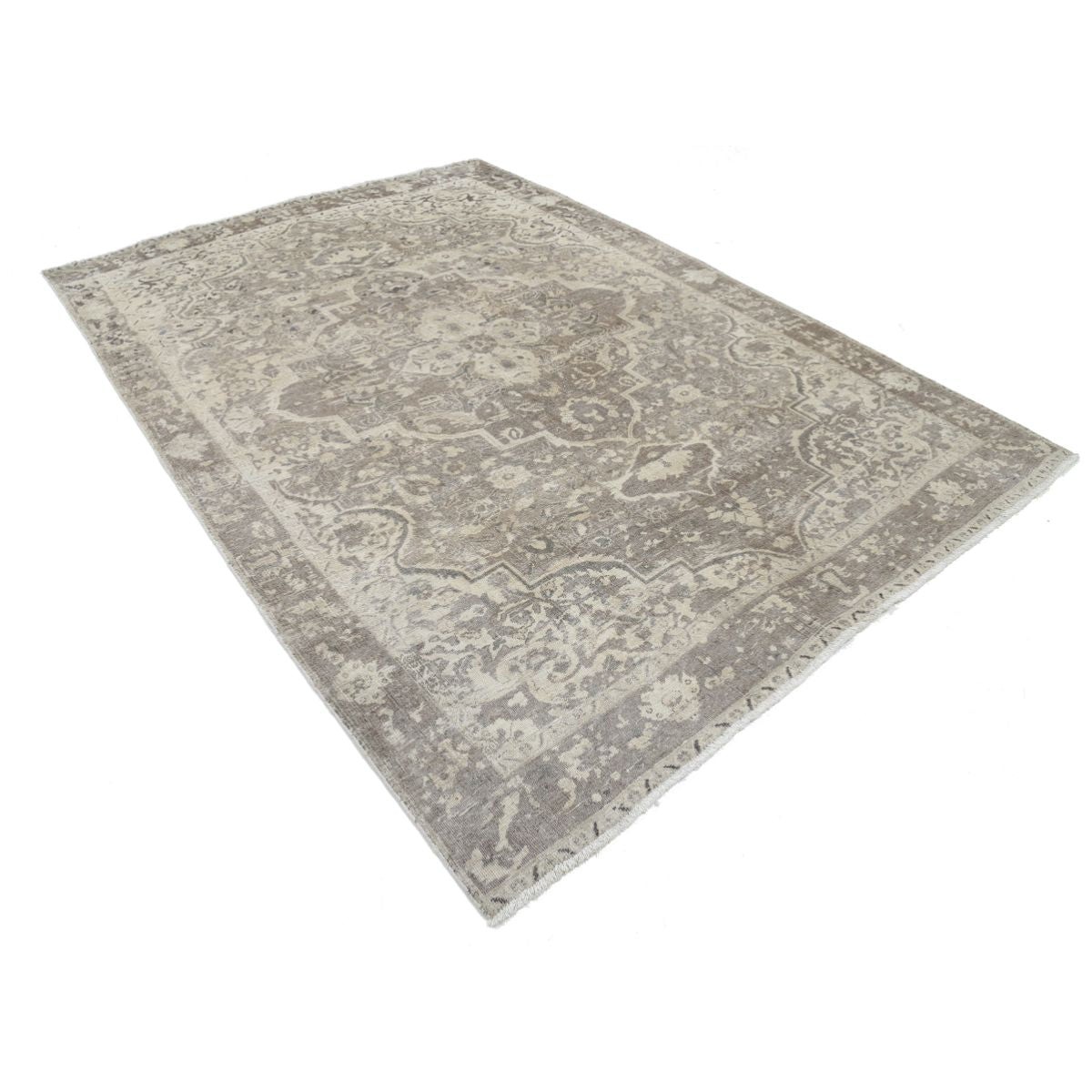Vintage 7x10 Handmade Double Knotted Washable Wool Rug - Soft Hues