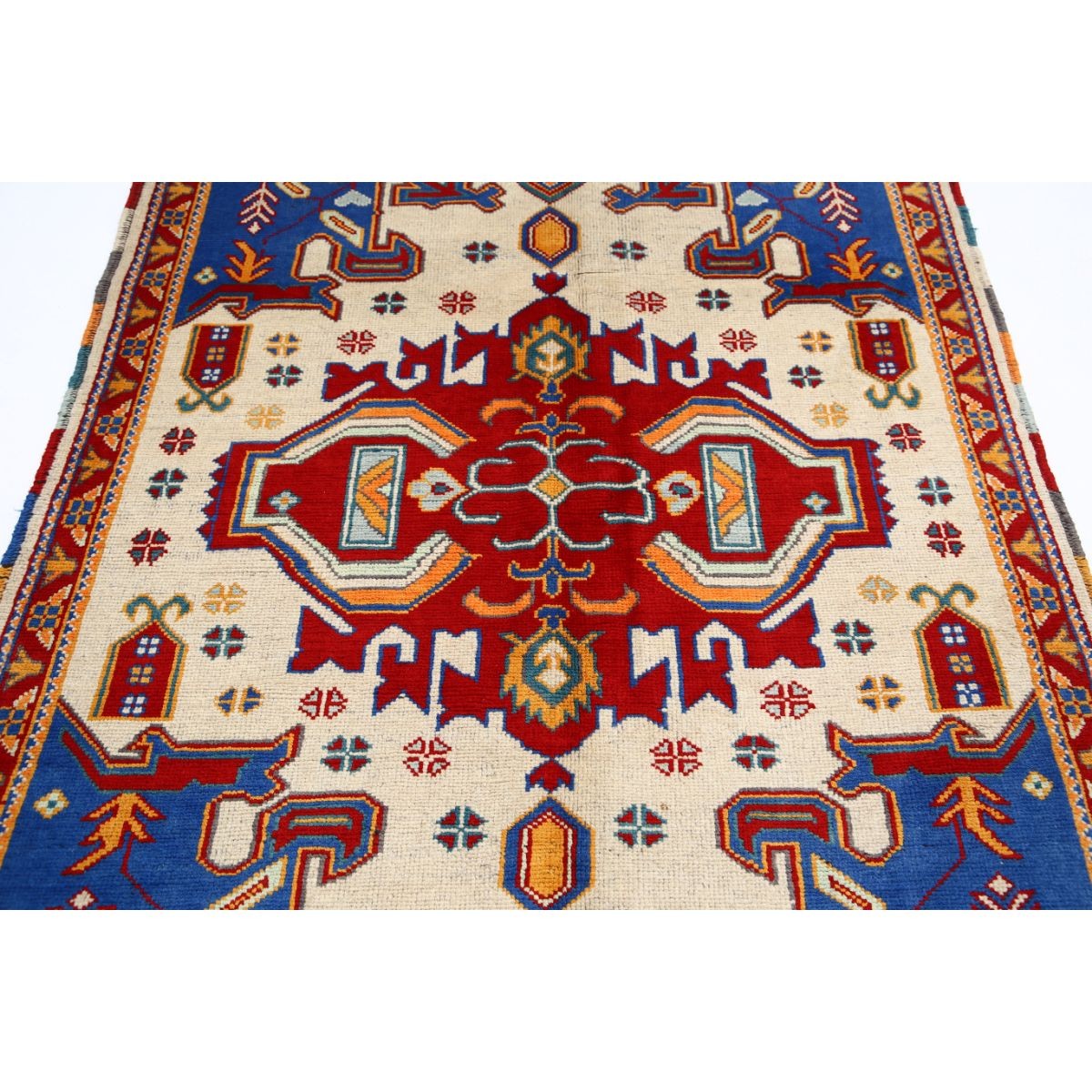 Revival 5x6 Handmade Double Knotted Washable Wool Rug - Colorful