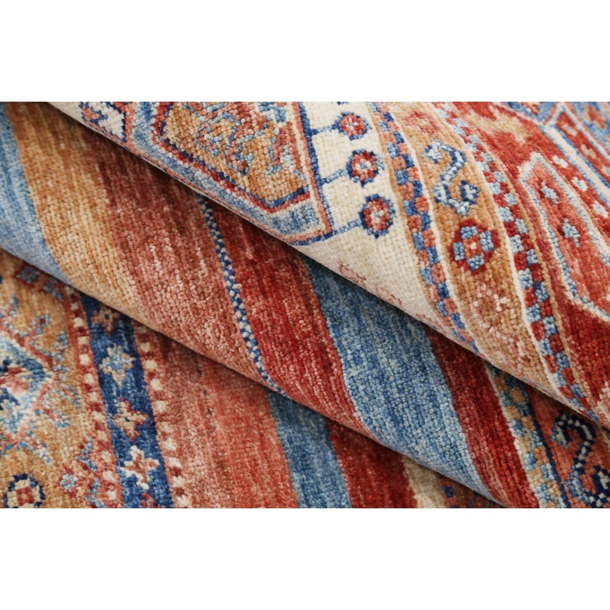 Khurjeen 6x8 Handmade Double Knotted Washable Wool Rug - Colorful