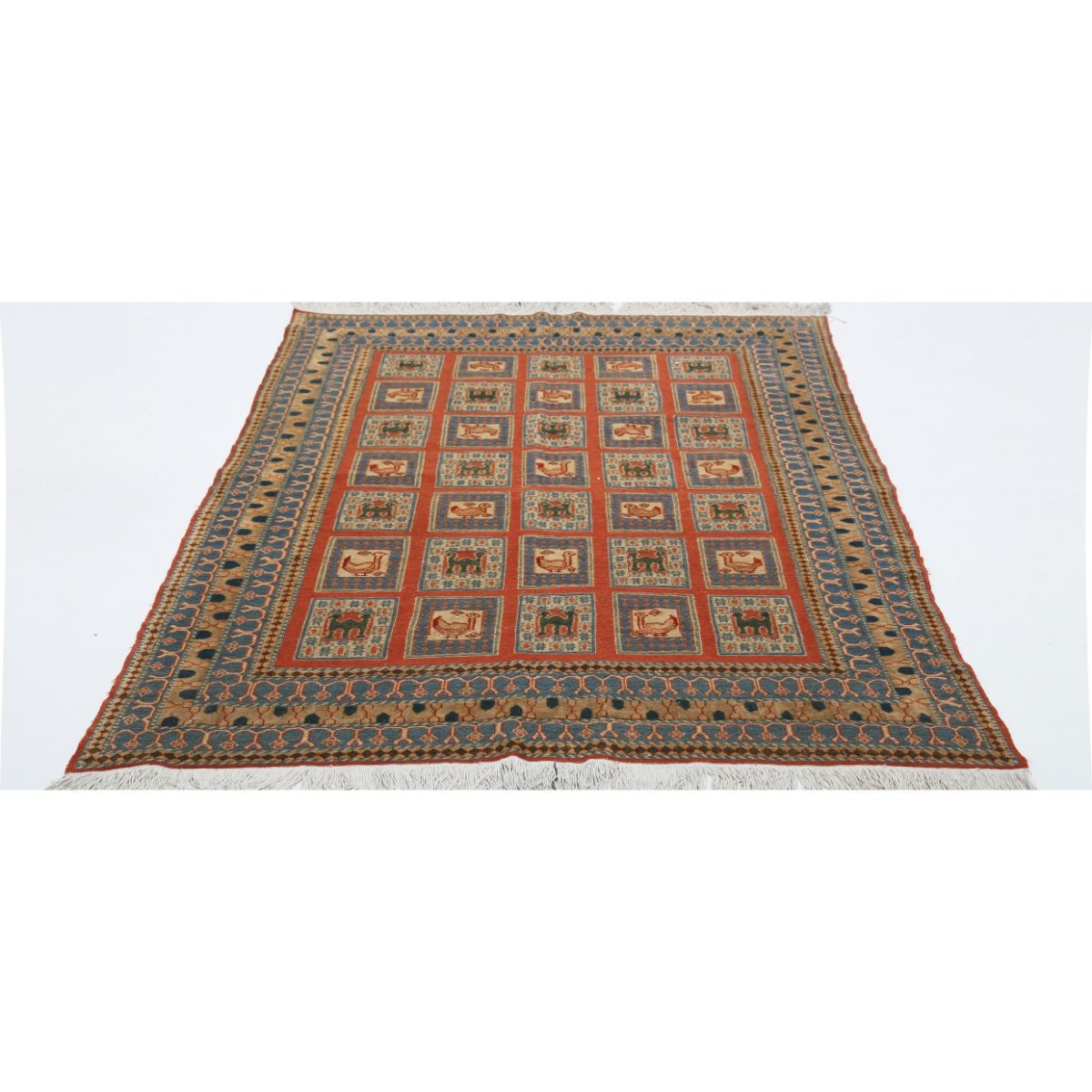 Sumak 5x7 Hand Woven Washable Wool Rug - Colorful