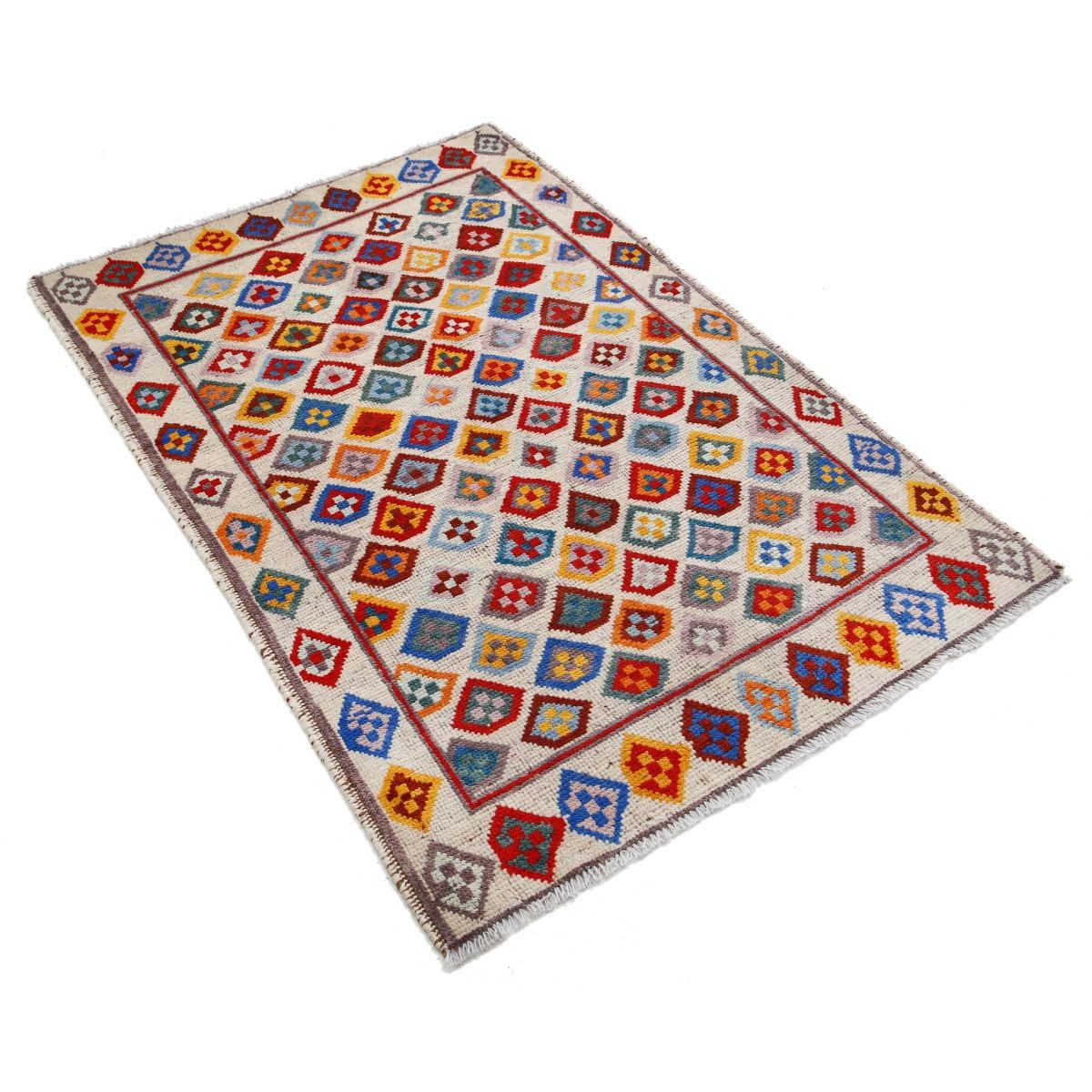 Revival 3x5 Handmade Double Knotted Washable Wool Rug - Colorful