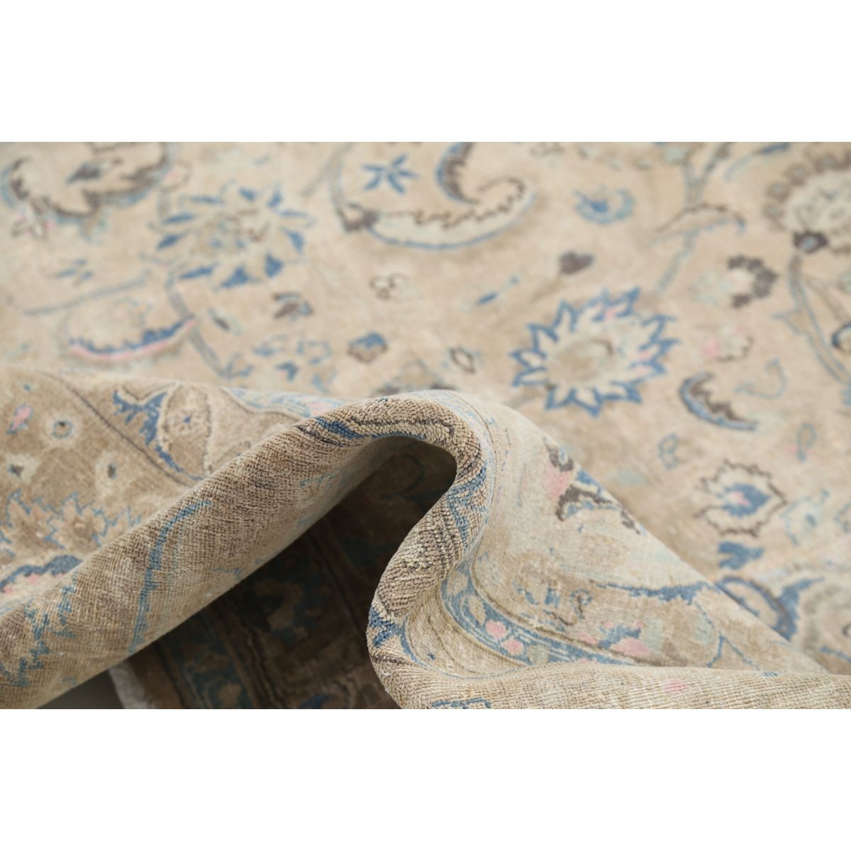 Vintage 11x16 Handmade Double Knotted Washable Wool Rug - Soft Hues