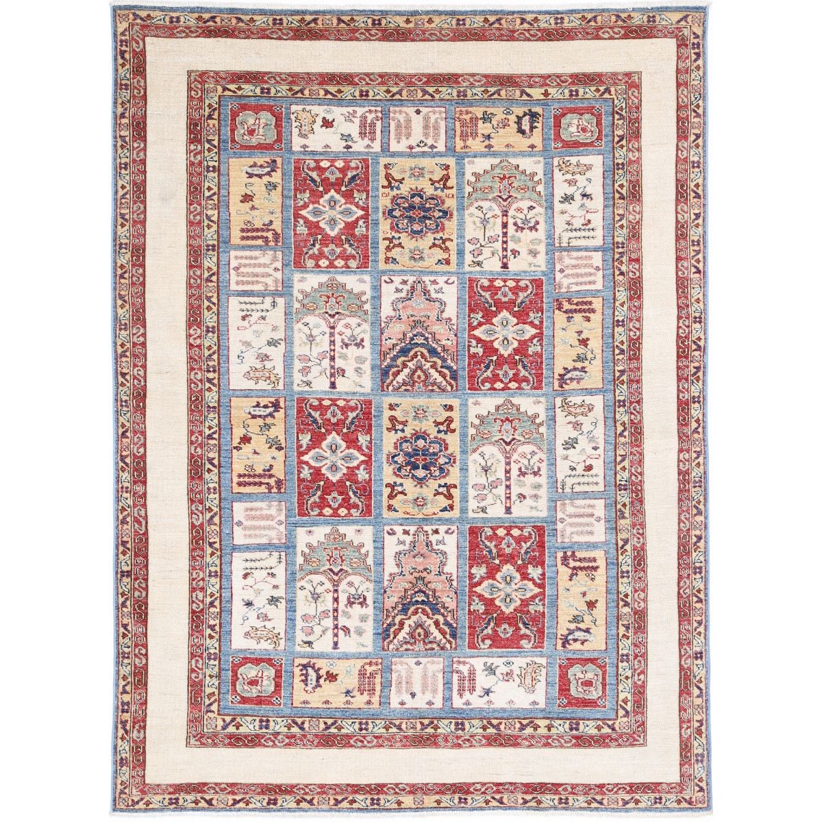 Bakhtiari 6x8 Handmade Double Knotted Washable Wool Rug - Colorful