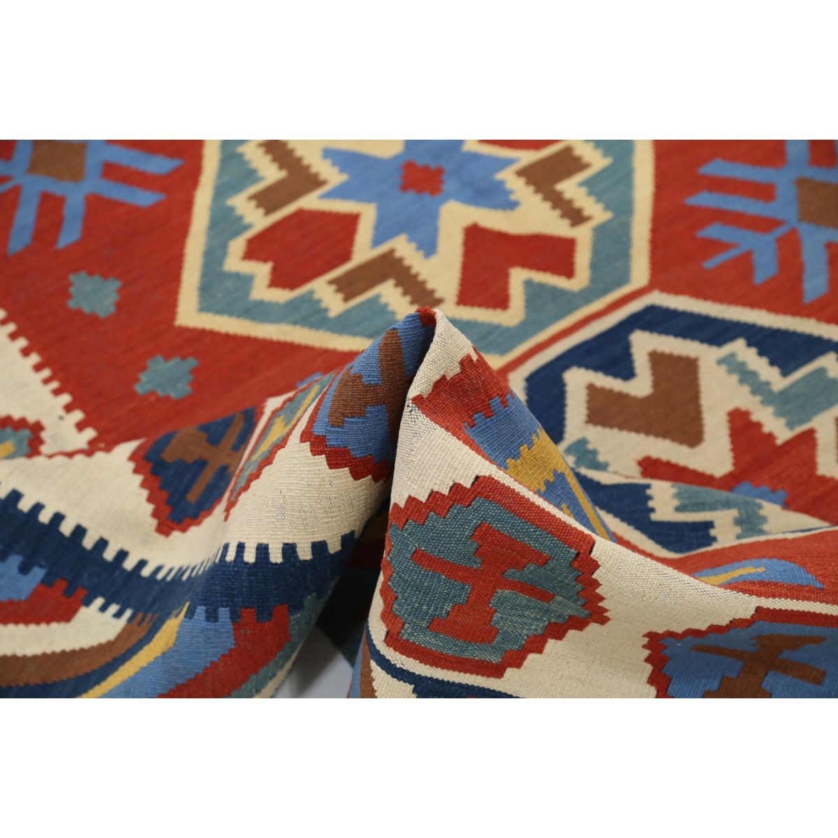 Kafkaas 6x8 Hand Woven Washable Wool Rug - Colorful