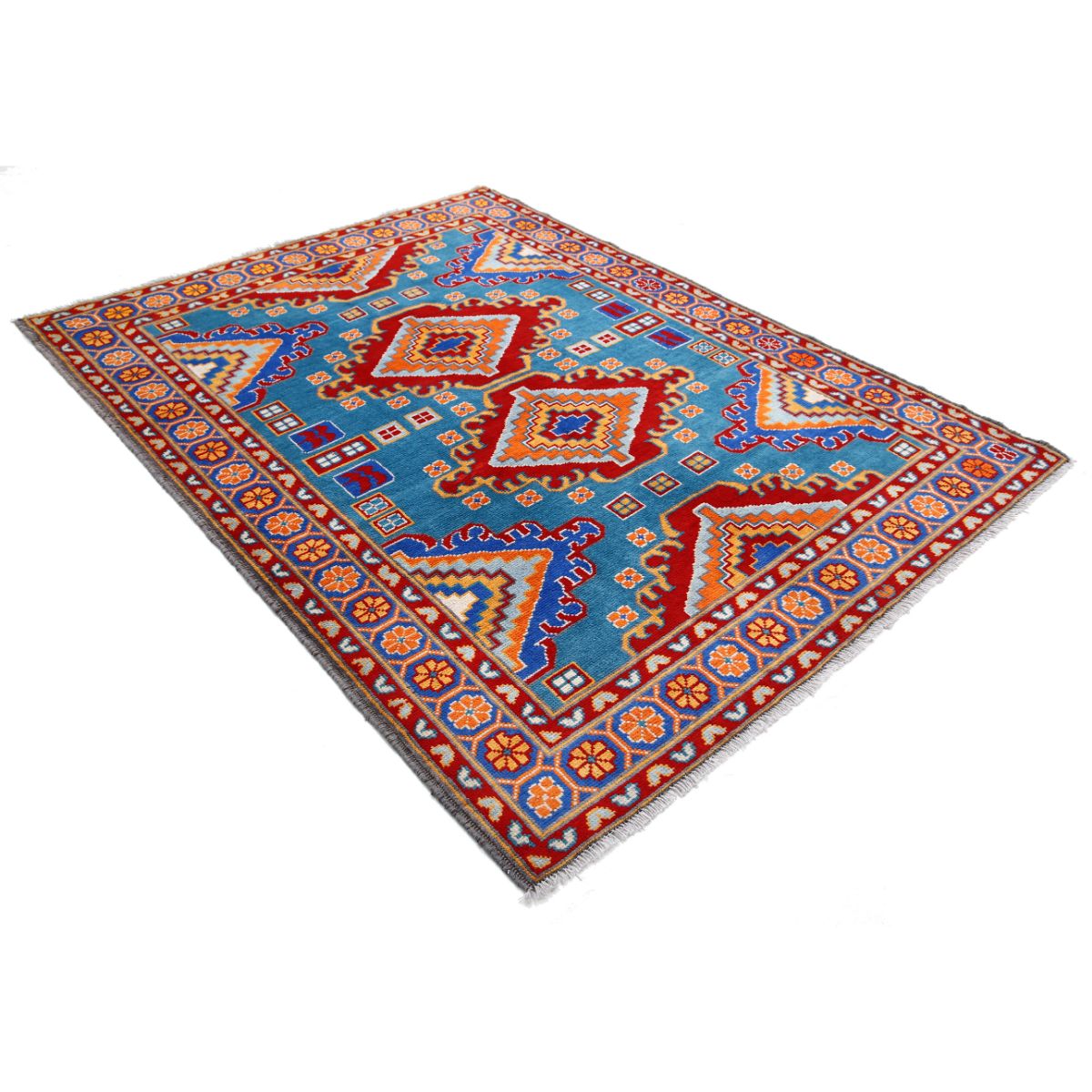 Revival 6x8 Handmade Double Knotted Washable Wool Rug - Colorful