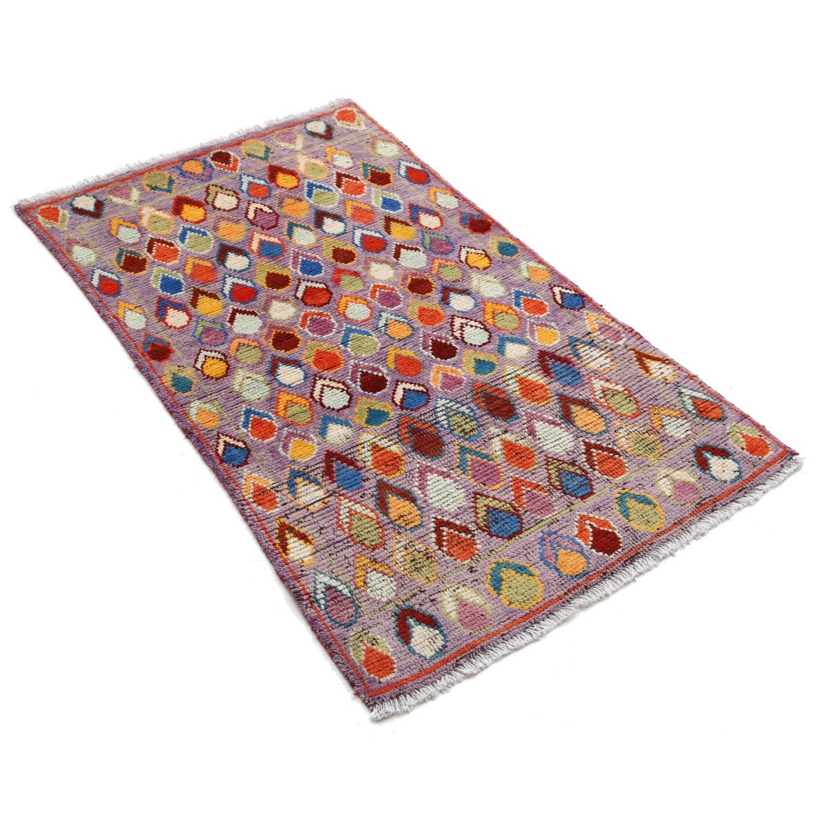 Revival 3x4 Handmade Double Knotted Washable Wool Rug - Colorful