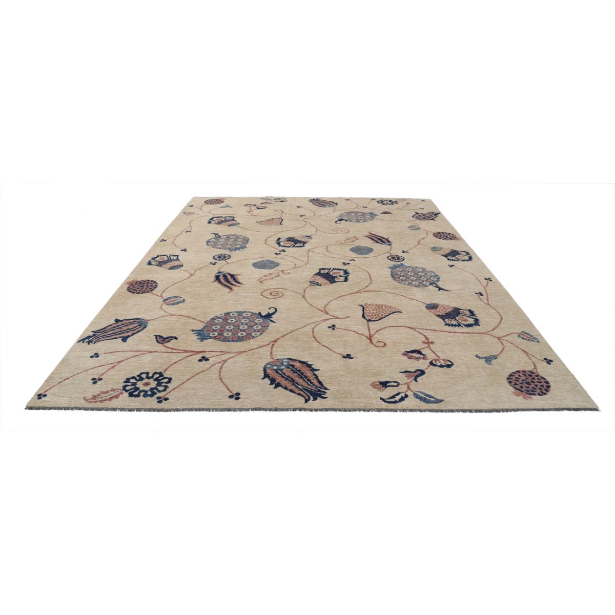 Modcar 9x12 Handmade Double Knotted Washable Wool Rug - Colorful