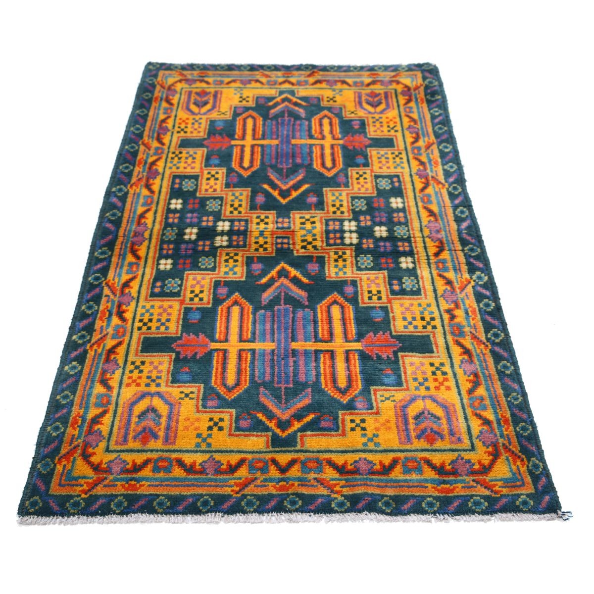 Revival 3x6 Handmade Double Knotted Washable Wool Rug - Colorful