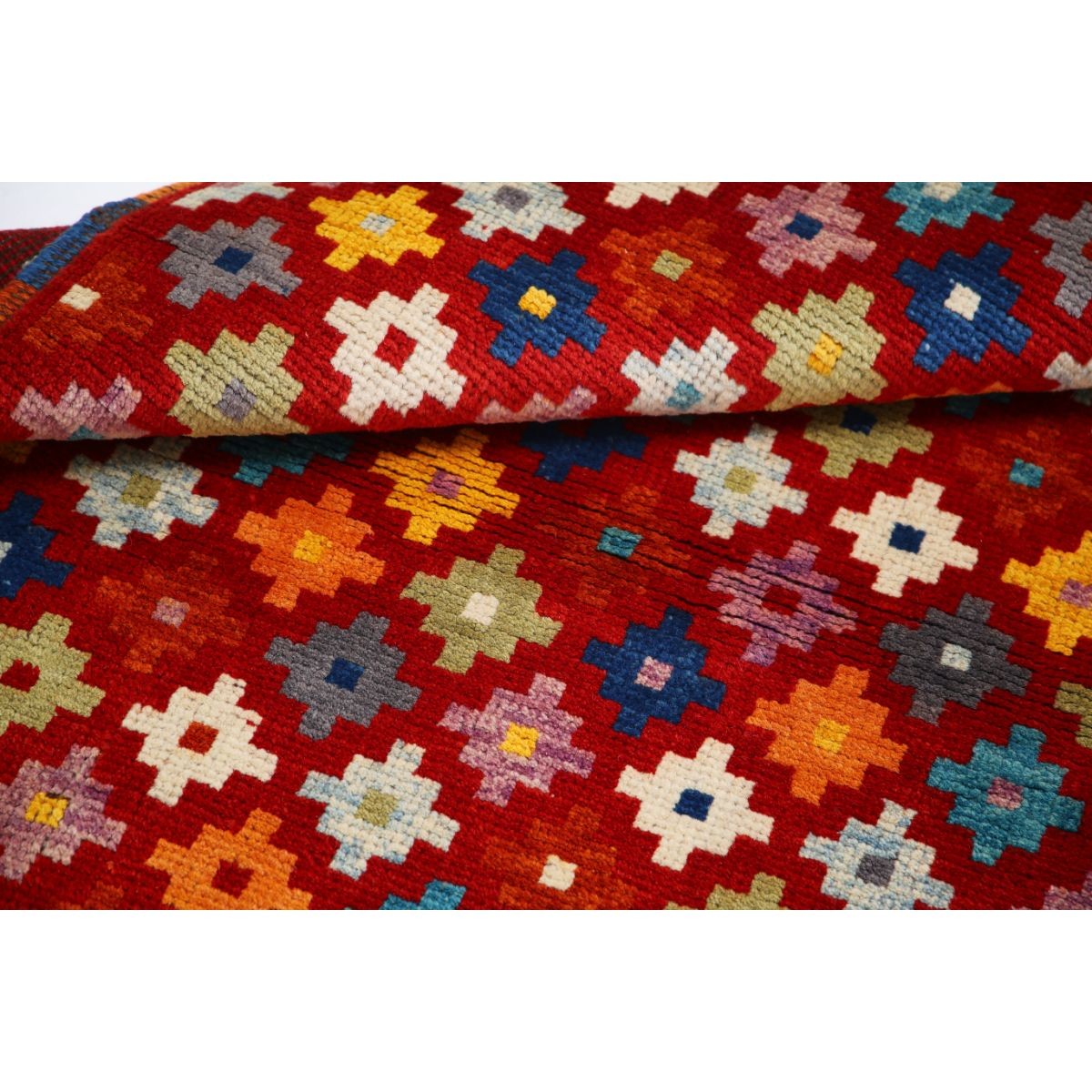 Revival 3x4 Handmade Double Knotted Washable Wool Rug - Colorful