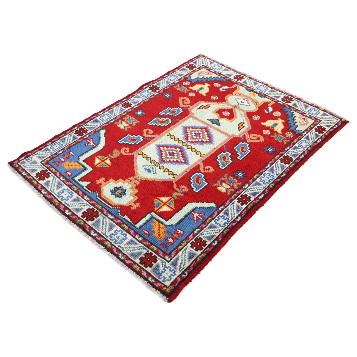 Revival 3x5 Handmade Double Knotted Washable Wool Rug - Colorful