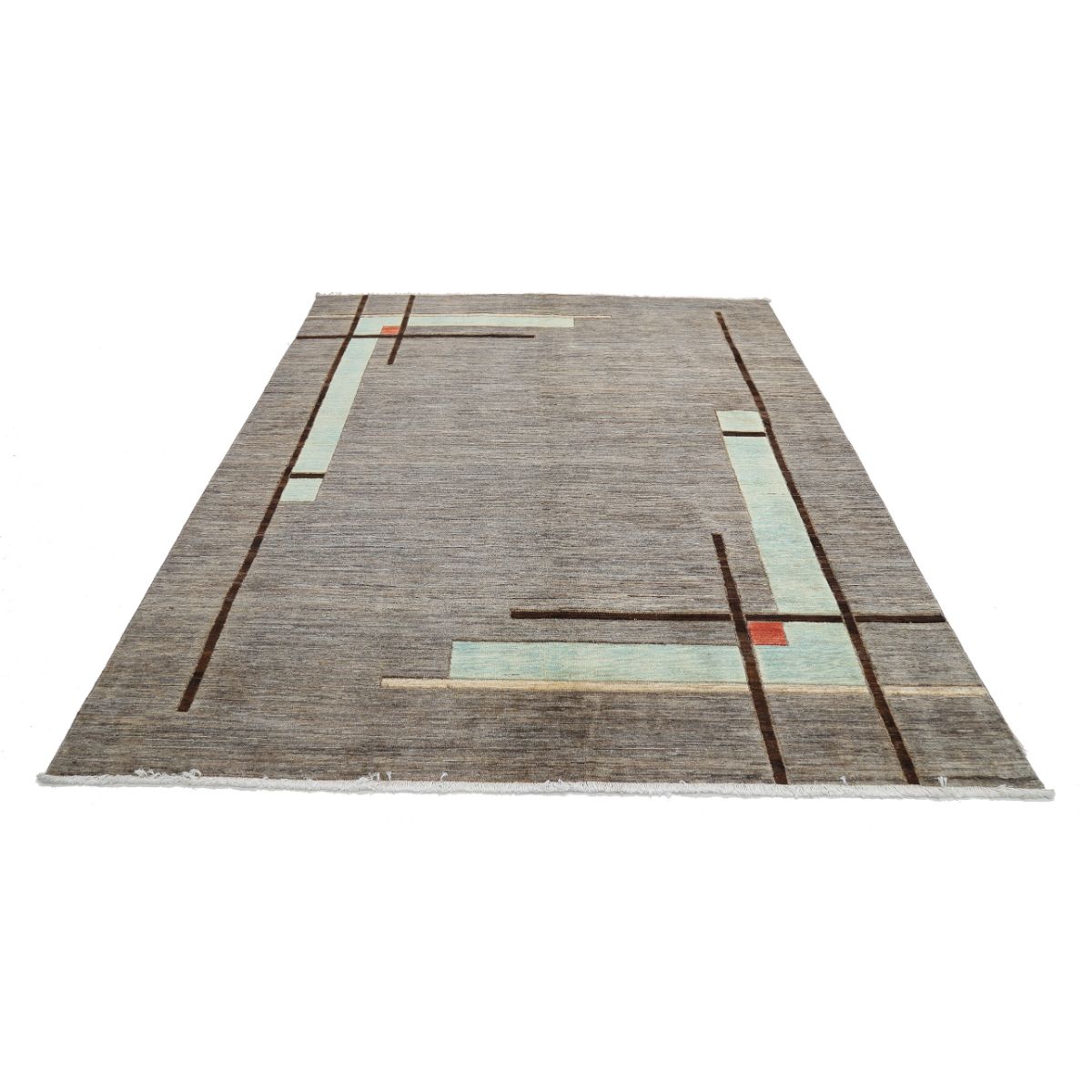 Modcar 6x8 Handmade Double Knotted Washable Wool Rug - Colorful