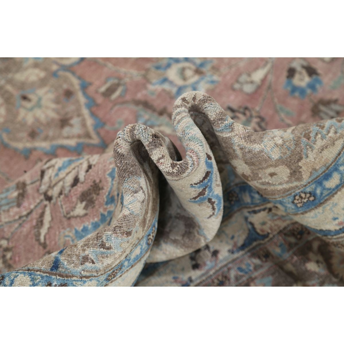 Vintage 9x15 Handmade Double Knotted Washable Wool Rug - Soft Hues