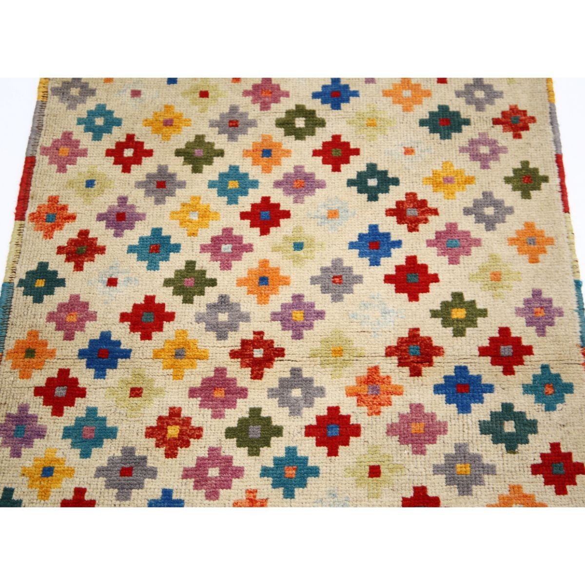 Revival 3x4 Handmade Double Knotted Washable Wool Rug - Colorful
