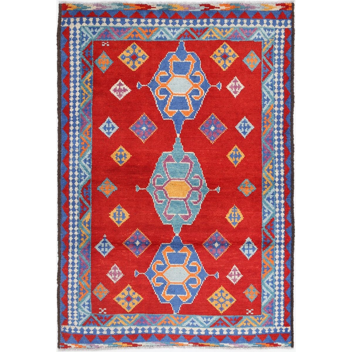 Revival 3x5 Handmade Double Knotted Washable Wool Rug - Colorful