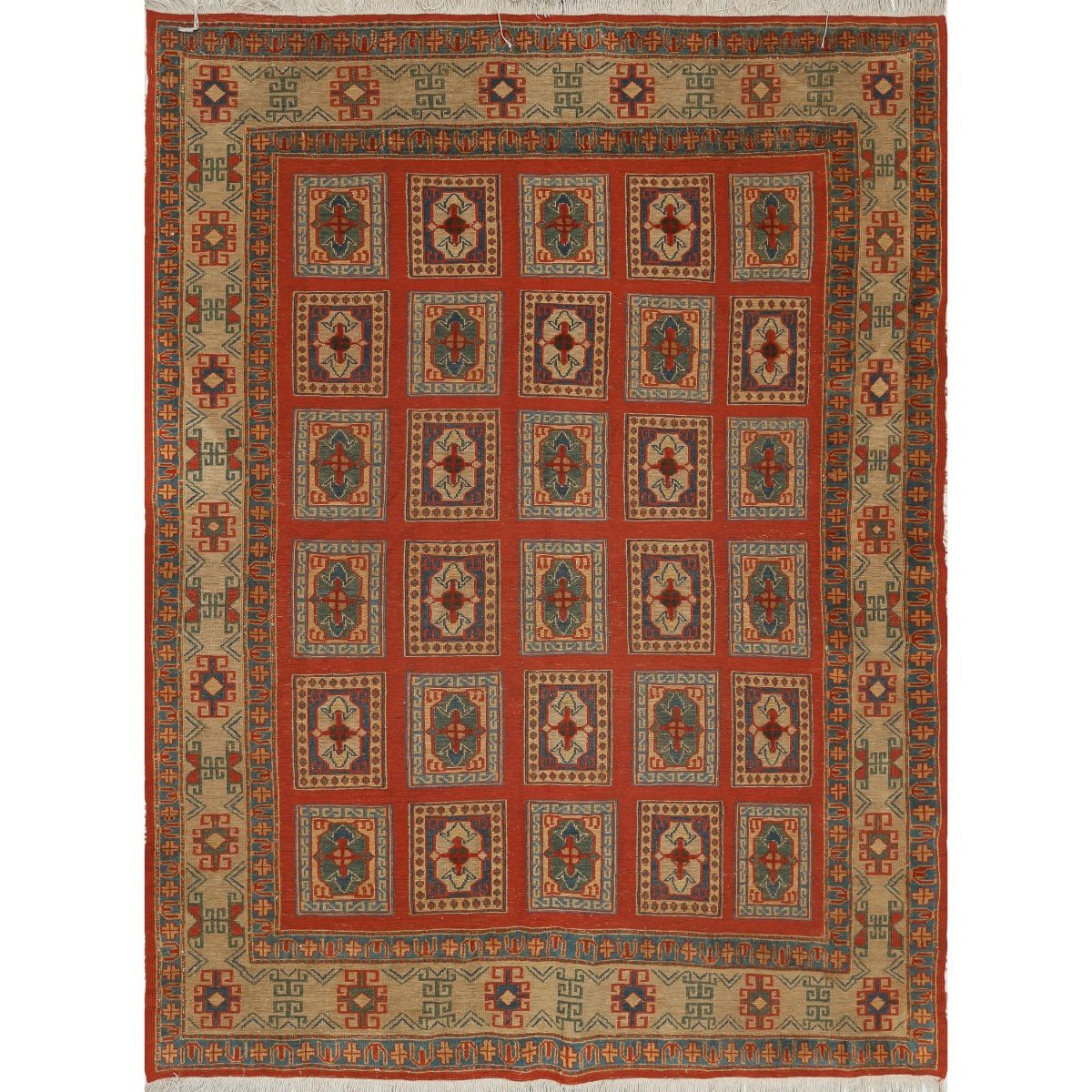 Sumak 5x7 Hand Woven Washable Wool Rug - Colorful