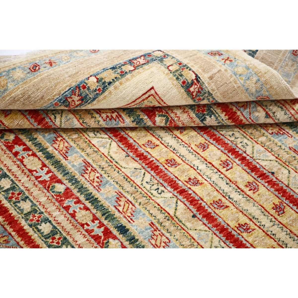 Shaal 6x8 Handmade Double Knotted Washable Wool Rug - Colorful