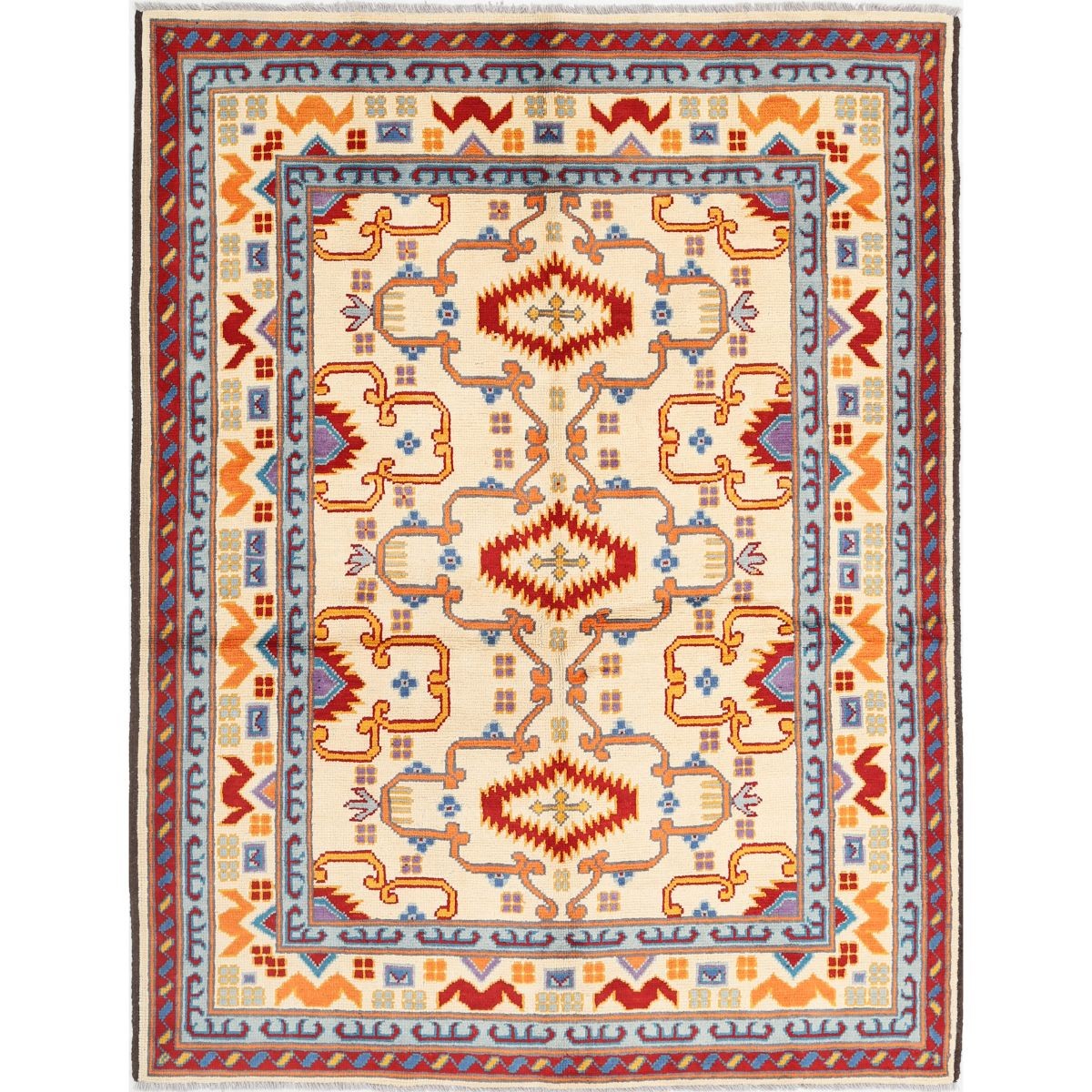 Revival 6x8 Handmade Double Knotted Washable Wool Rug - Colorful