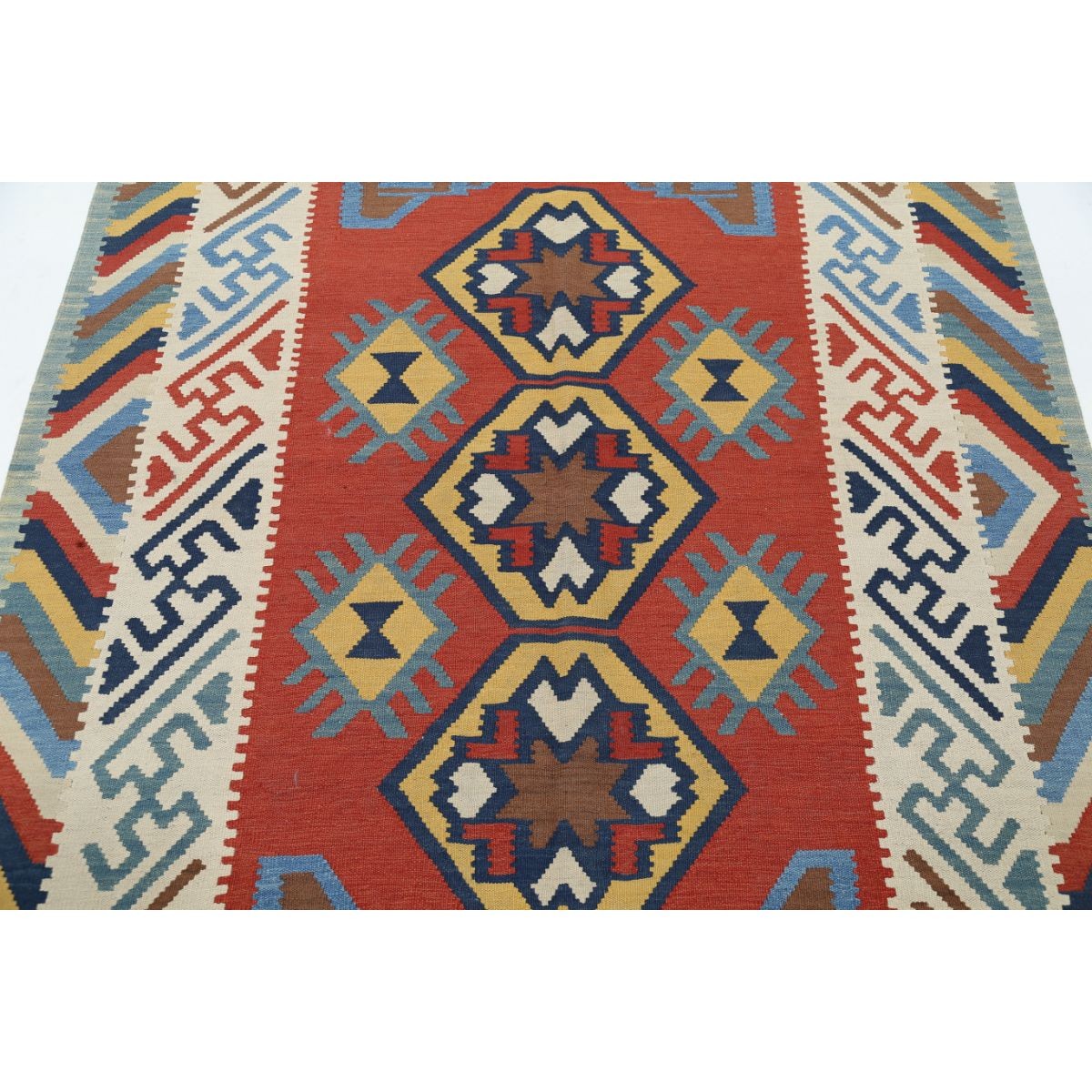 Kafkaas 5x7 Hand Woven Washable Wool Rug - Colorful