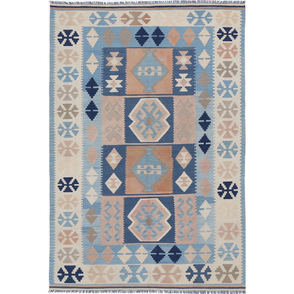 Kafkaas 5x7 Hand Woven Washable Wool Rug - Soft Hues
