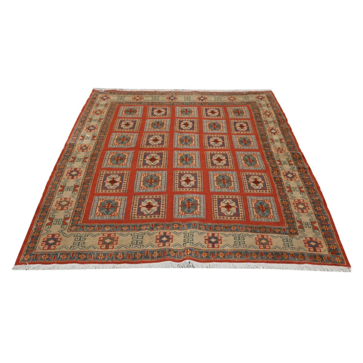 Sumak 5x7 Hand Woven Washable Wool Rug - Colorful