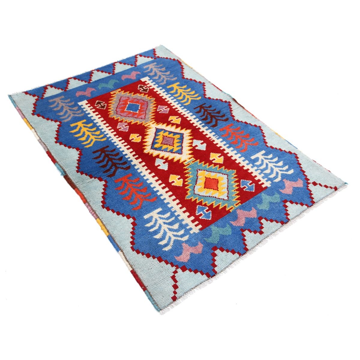 Revival 3x5 Handmade Double Knotted Washable Wool Rug - Colorful
