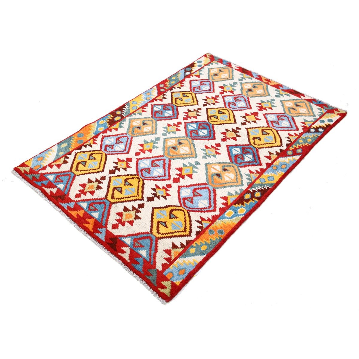 Revival 3x5 Handmade Double Knotted Washable Wool Rug - Colorful