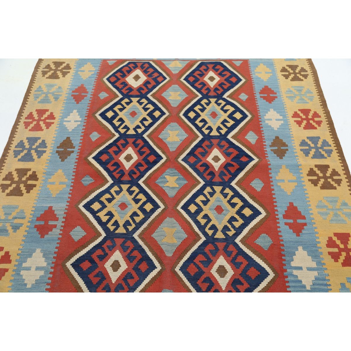 Kafkaas 5x7 Hand Woven Washable Wool Rug - Colorful