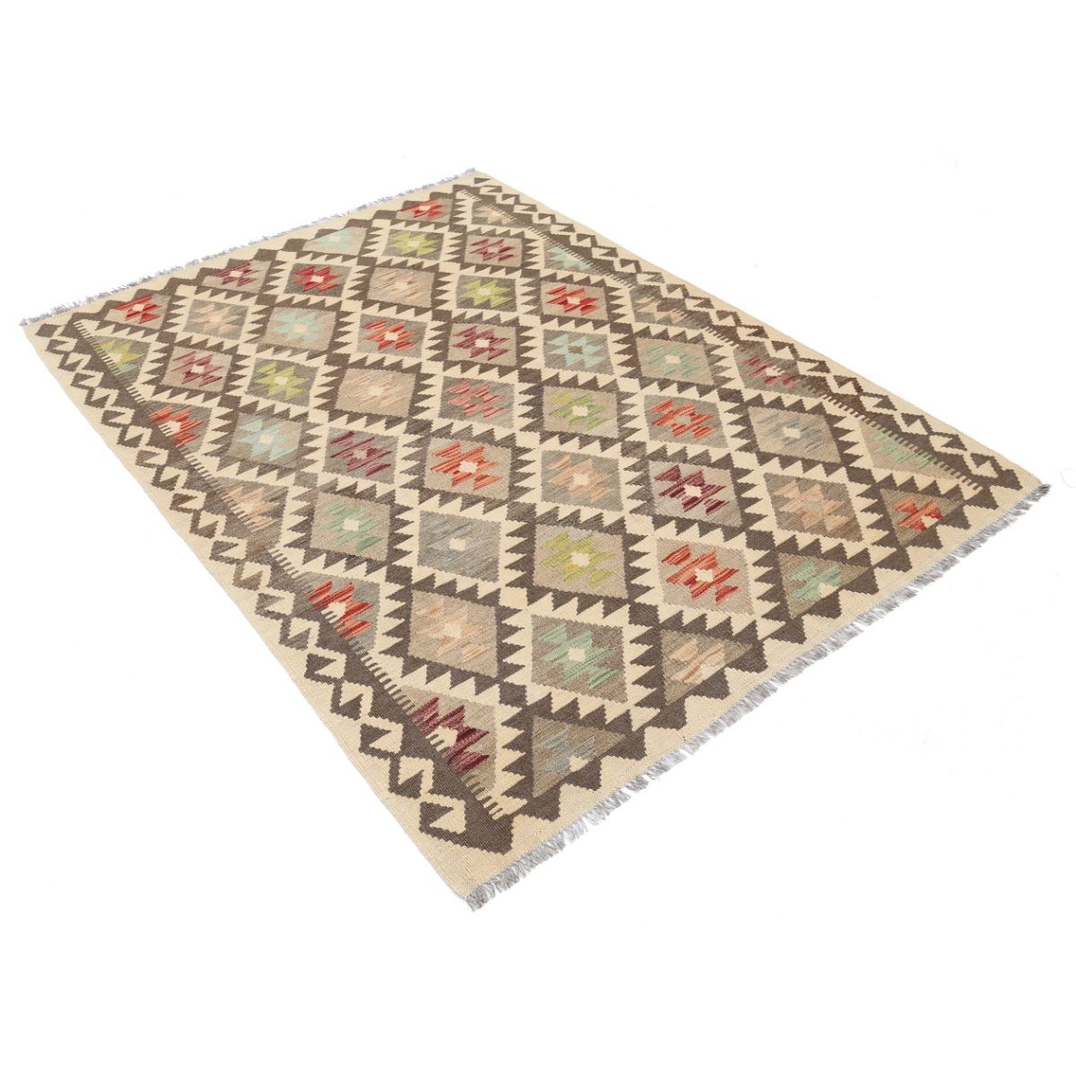 Maimana 5x6 Hand Woven Washable Wool Rug - Colorful