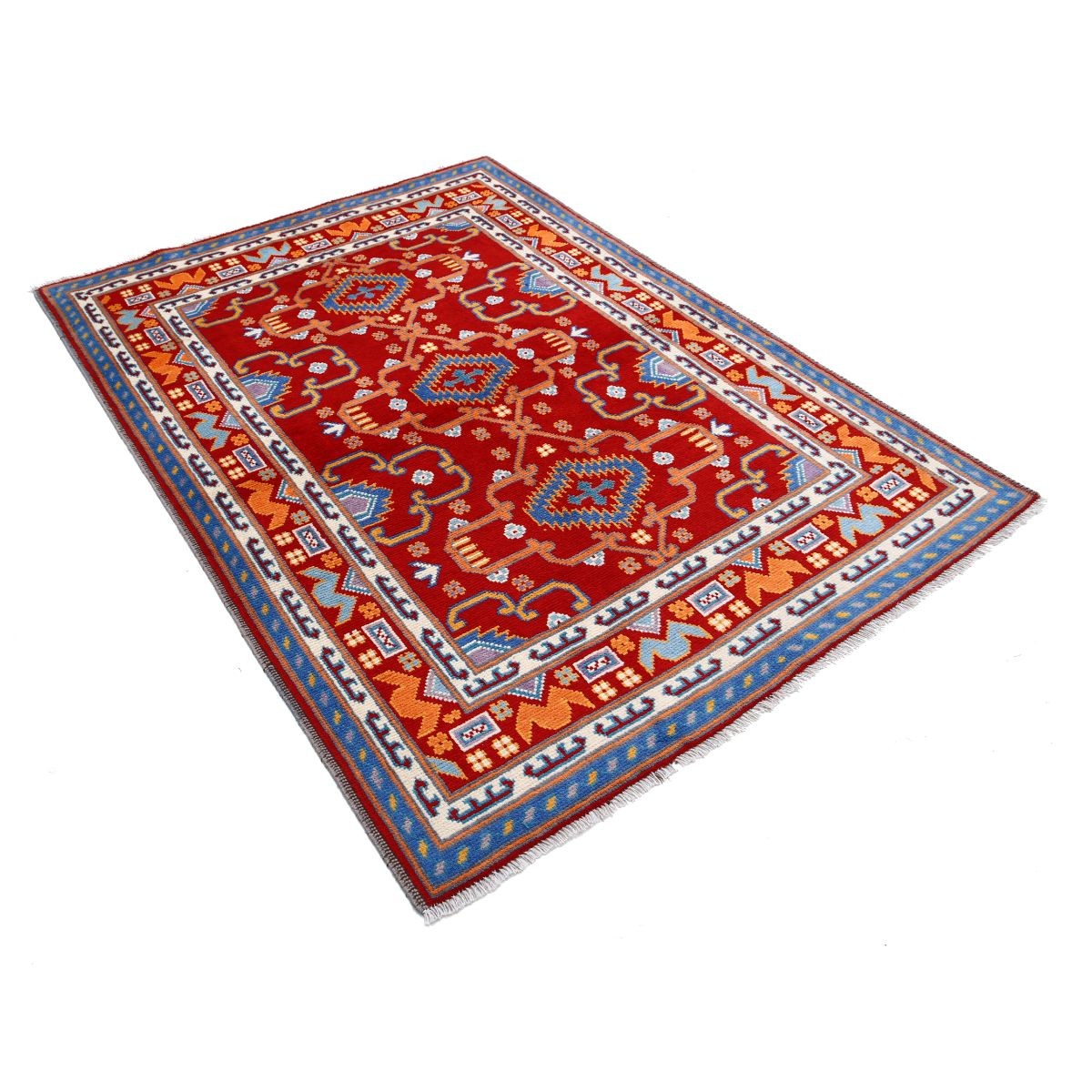 Revival 5x7 Handmade Double Knotted Washable Wool Rug - Colorful