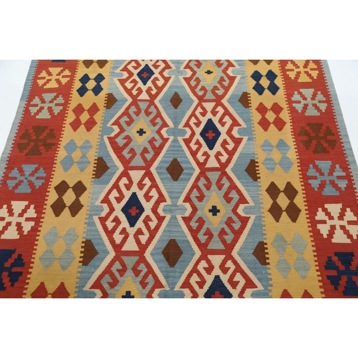 Kafkaas 5x7 Hand Woven Washable Wool Rug - Colorful
