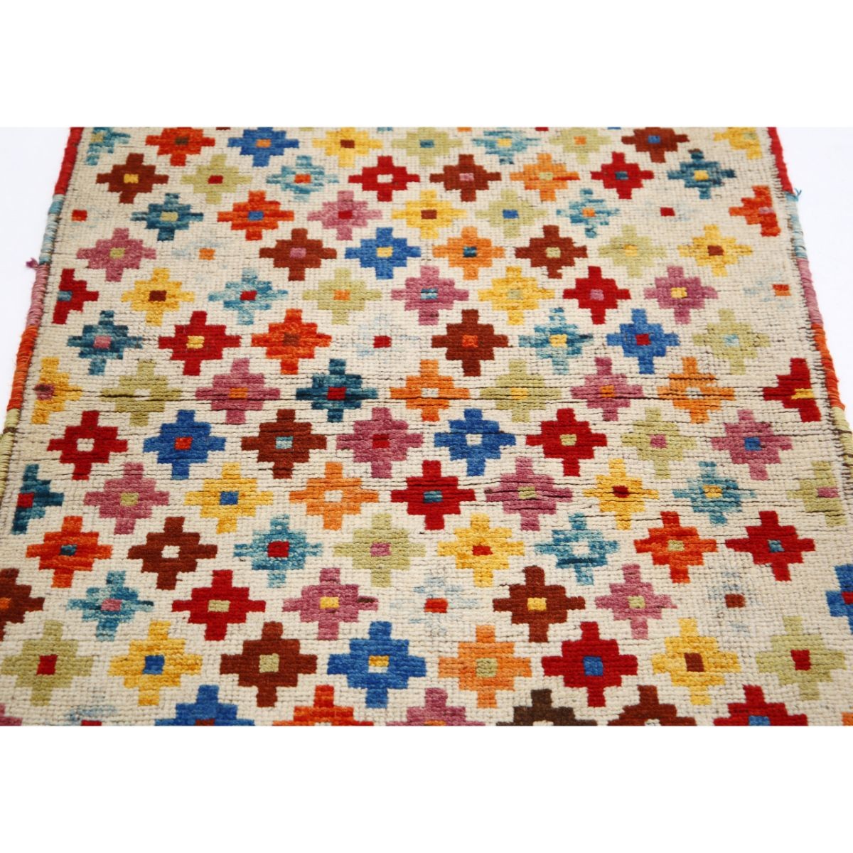 Revival 3x4 Handmade Double Knotted Washable Wool Rug - Colorful