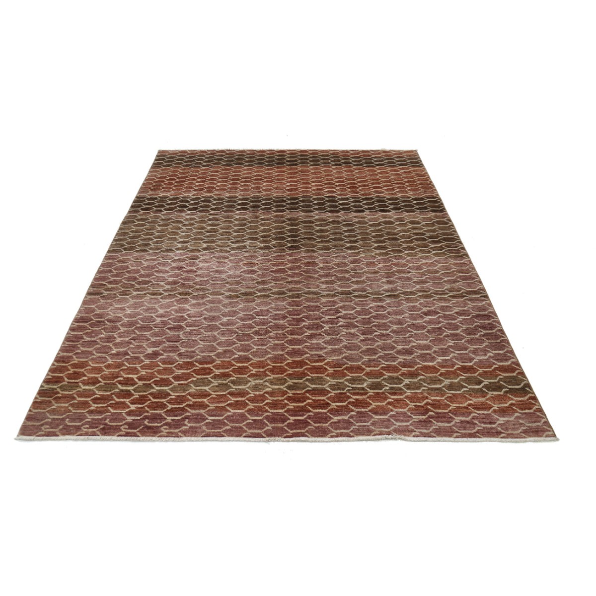 Modcar 6x8 Handmade Double Knotted Washable Wool Rug - Colorful