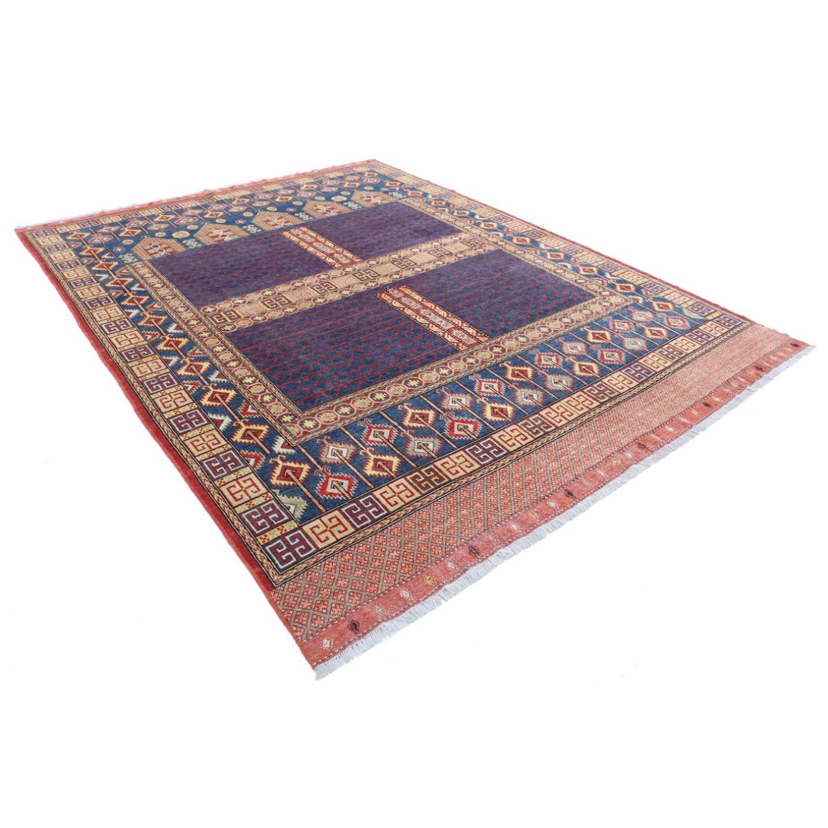 Revival 8x10 Handmade Double Knotted Washable Wool Rug - Colorful