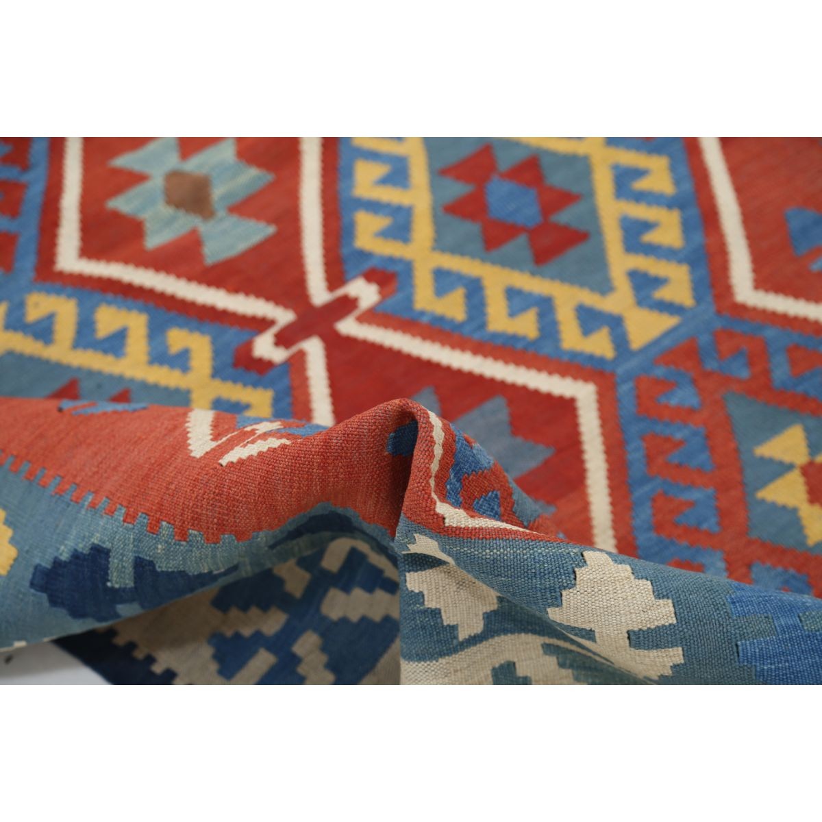 Kafkaas 5x6 Hand Woven Washable Wool Rug - Colorful