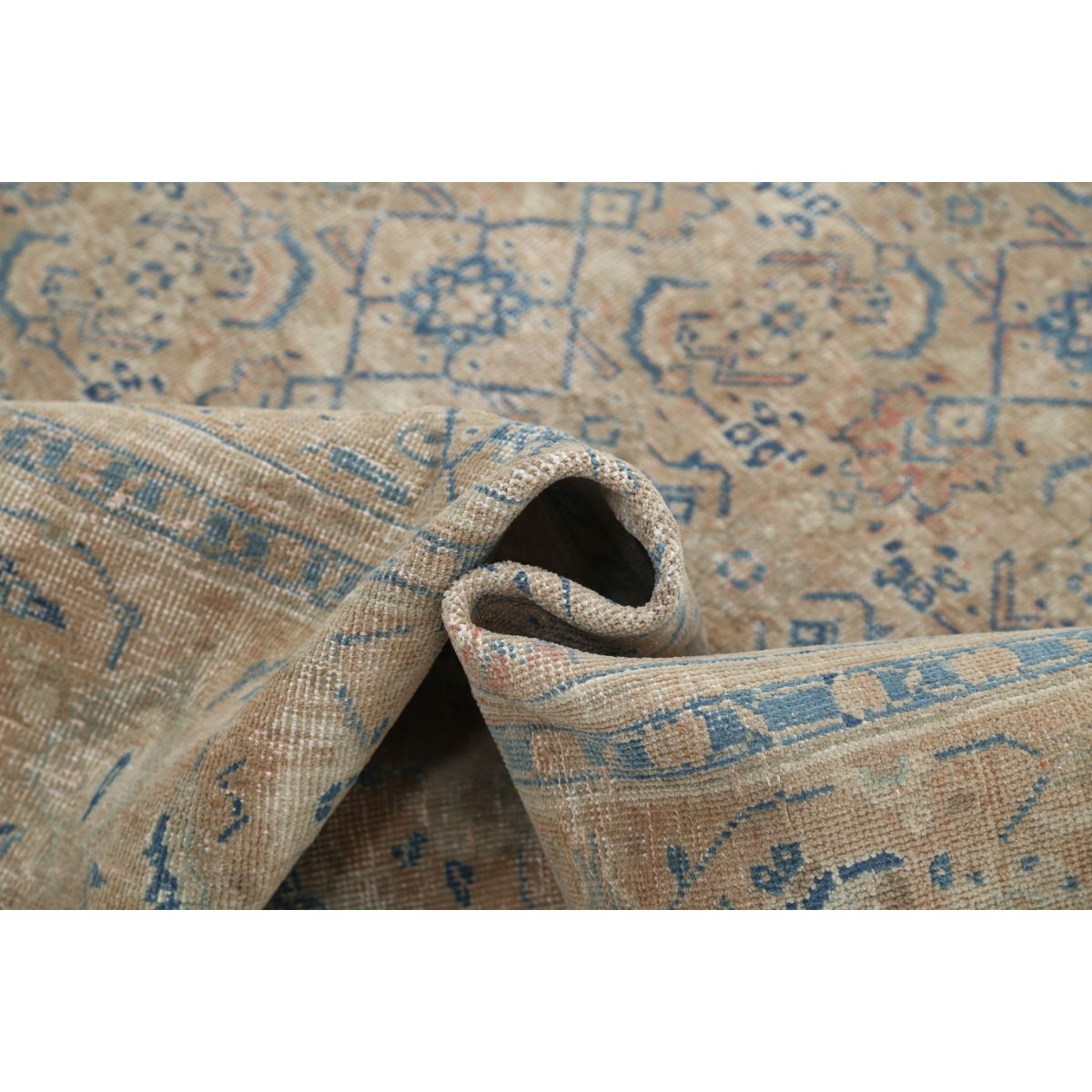 Vintage 7x11 Handmade Double Knotted Washable Wool Rug - Soft Hues