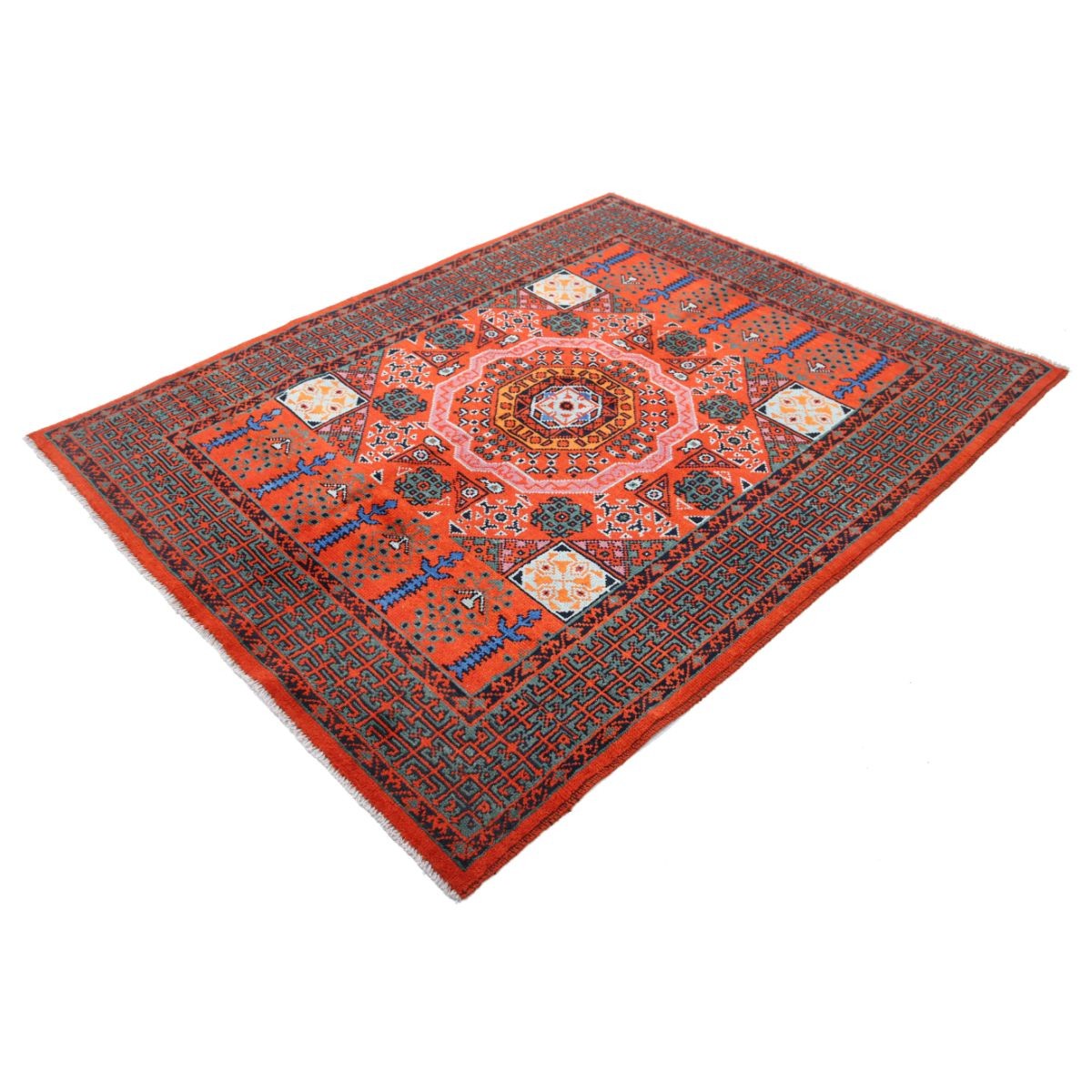Revival 5x7 Handmade Double Knotted Washable Wool Rug - Colorful