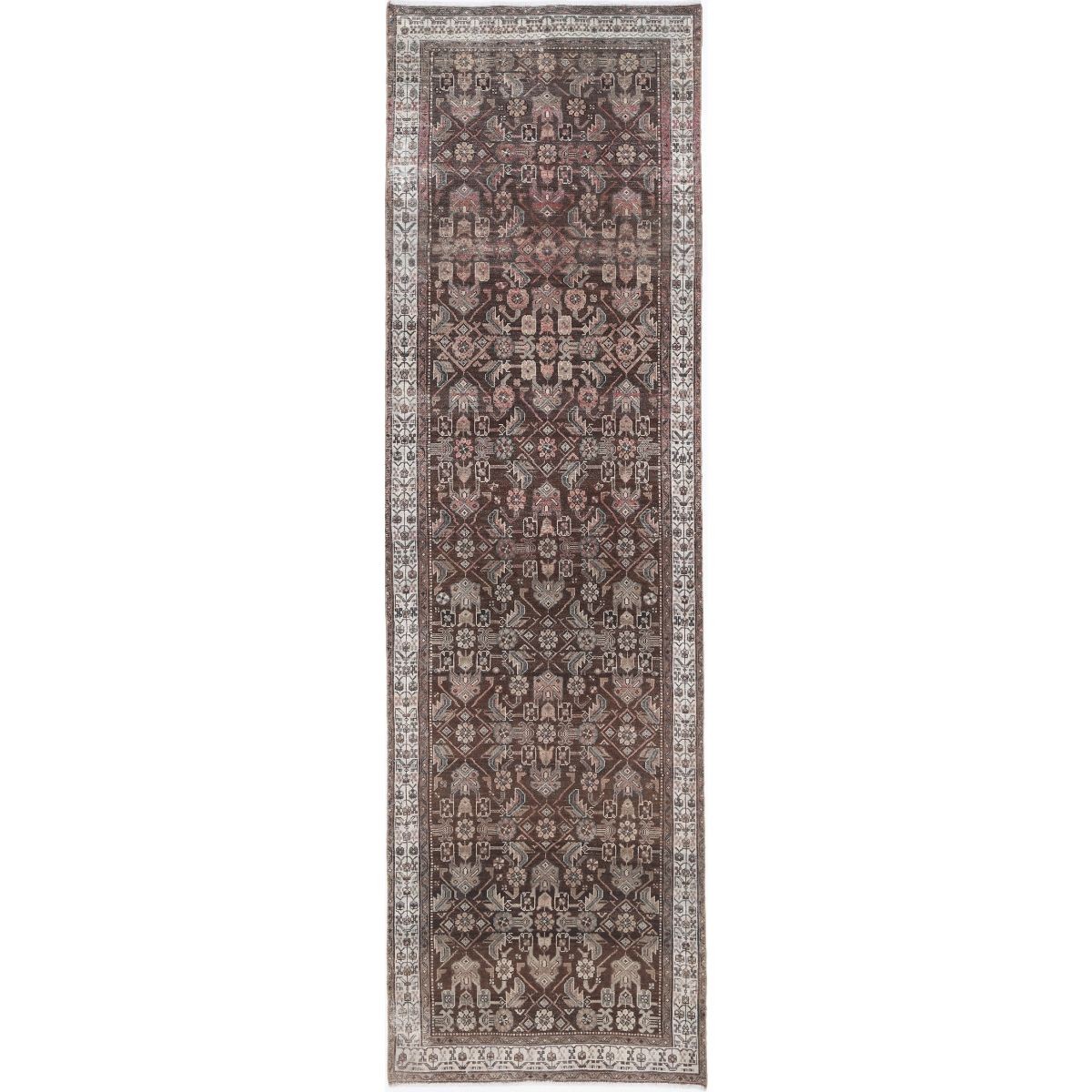 Vintage 4x13 Handmade Double Knotted Washable Wool Runner - Soft Hues
