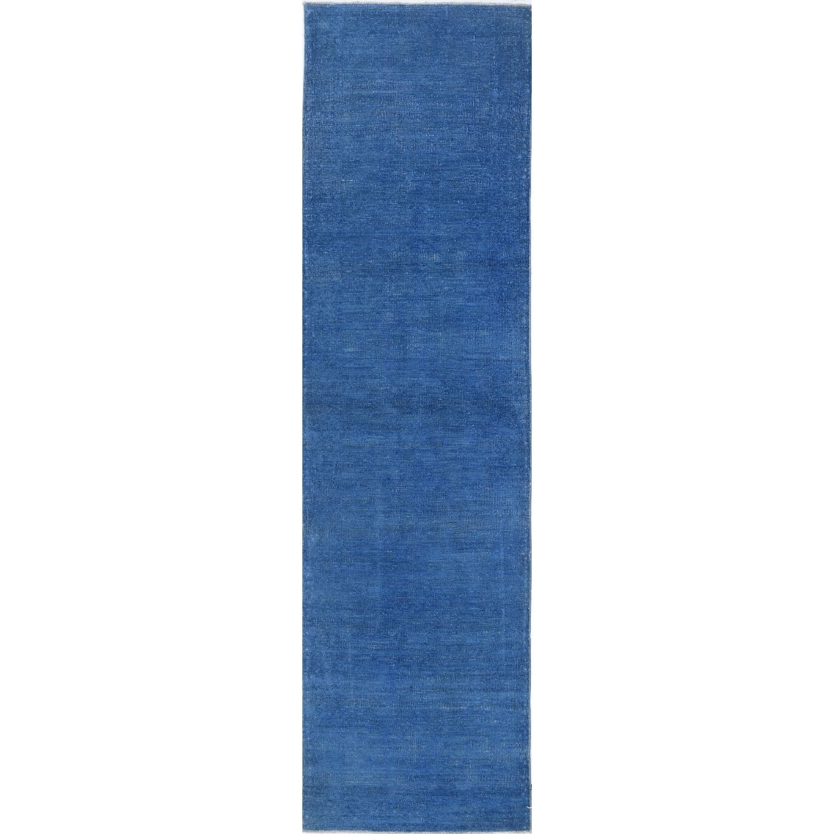 Overdye 3x10 Handmade Double Knotted Washable Wool Runner - Monochormatic