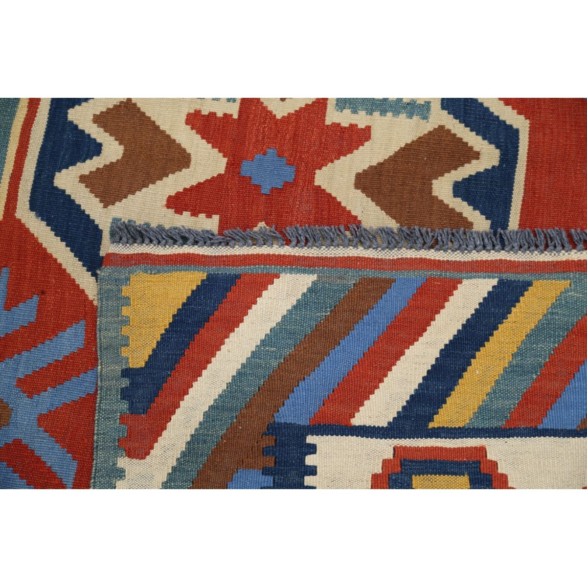 Kafkaas 6x8 Hand Woven Washable Wool Rug - Colorful