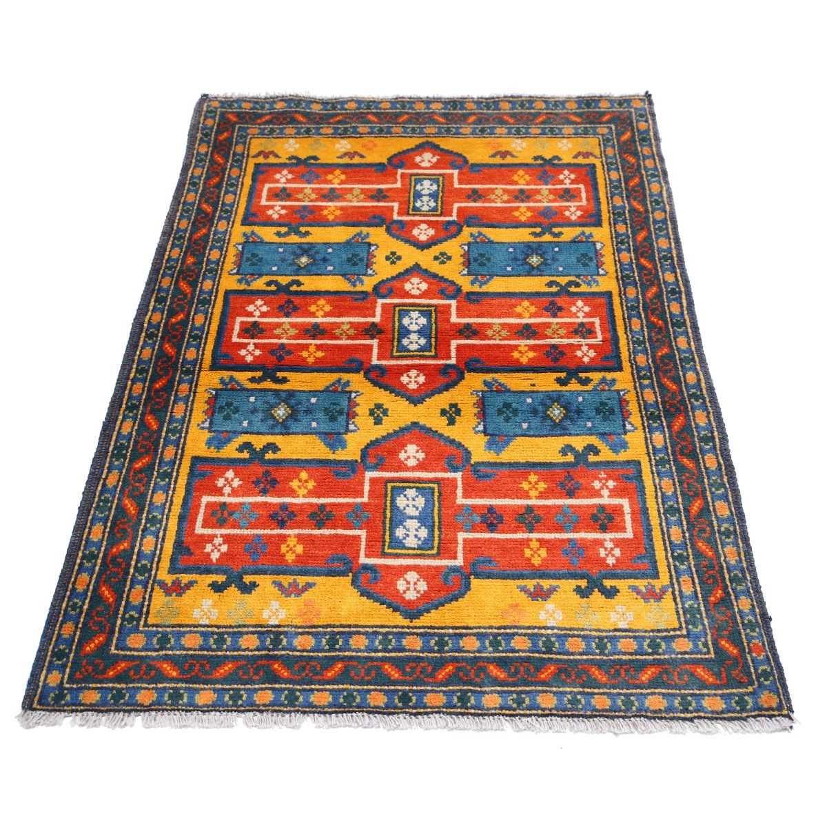 Revival 3x5 Handmade Double Knotted Washable Wool Rug - Colorful