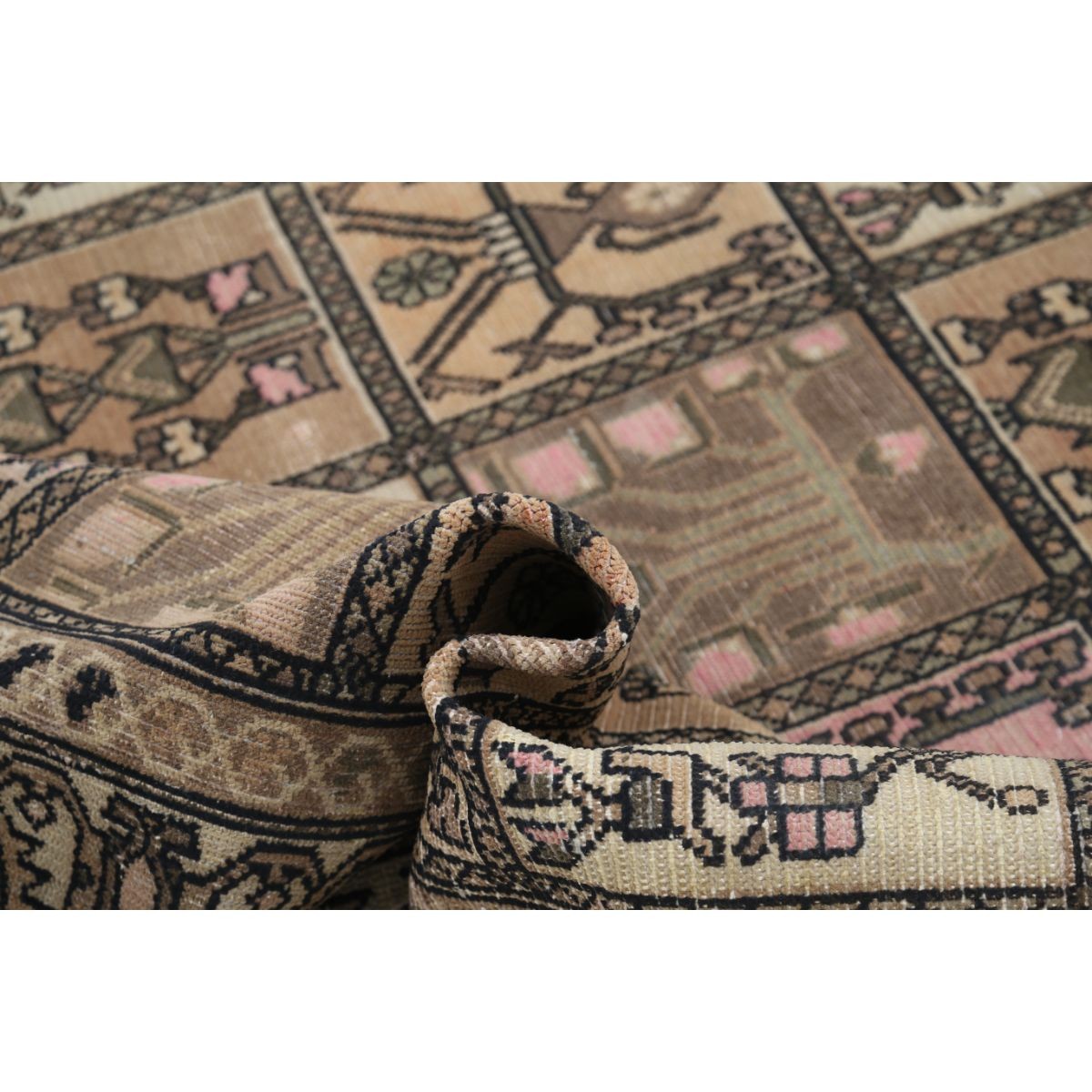 Vintage 8x9 Handmade Double Knotted Washable Wool Rug - Soft Hues