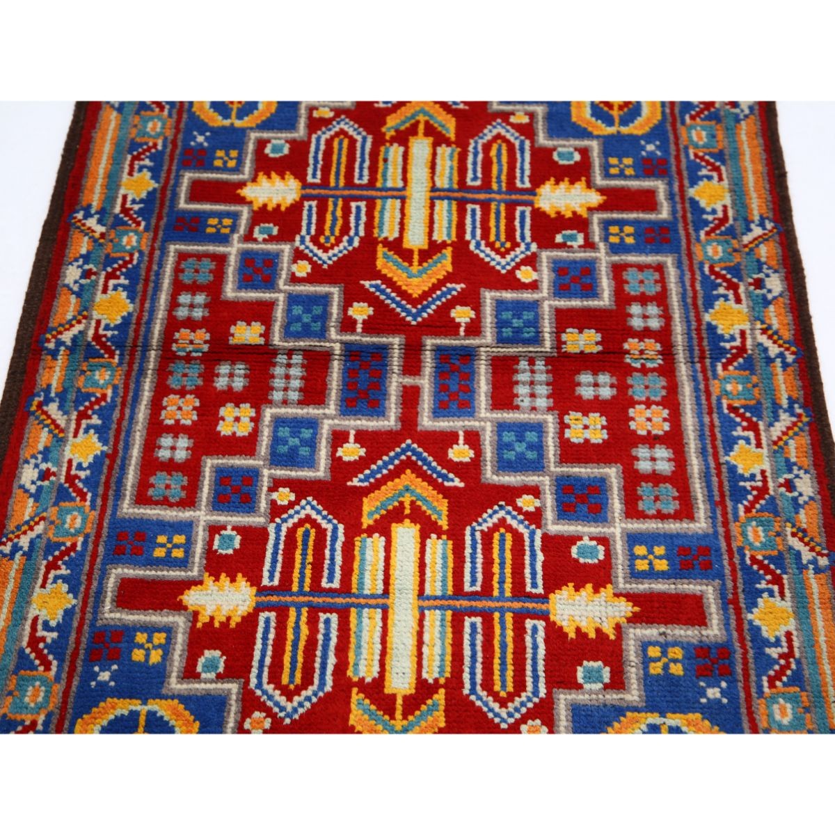 Revival 3x4 Handmade Double Knotted Washable Wool Rug - Colorful