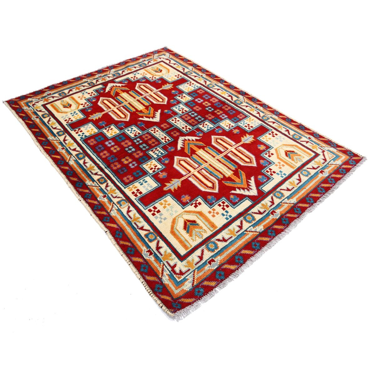 Revival 5x6 Handmade Double Knotted Washable Wool Rug - Colorful